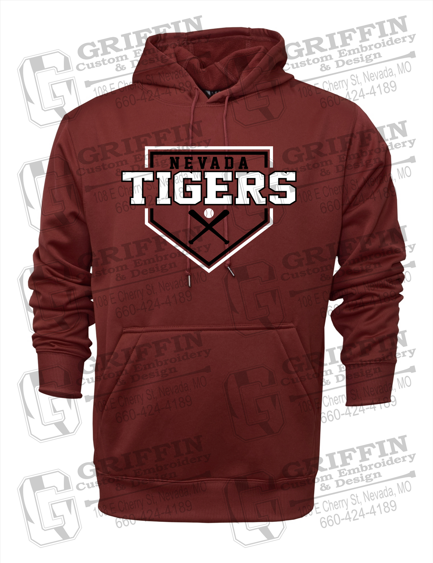 Performance Fleece Hoodie - Baseball - Nevada Tigers 25-A