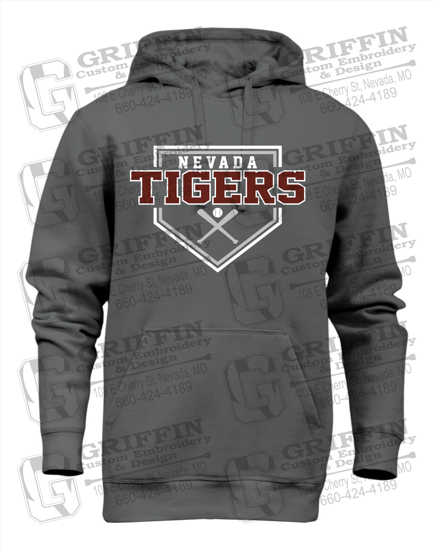 Heavyweight Fleece Hoodie - Baseball - Nevada Tigers 25-A