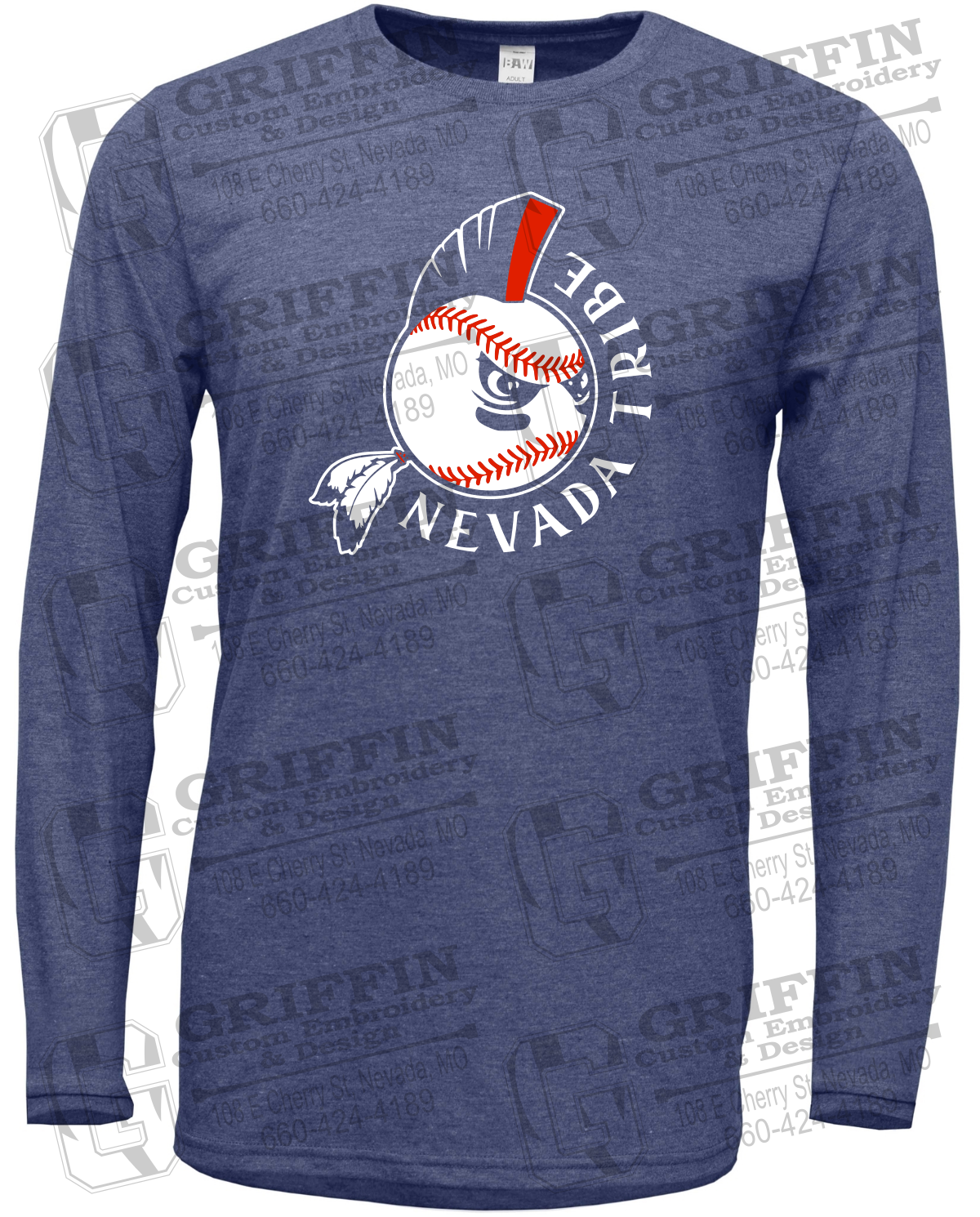 Soft-Tek Long Sleeve T-Shirt - Tribe Baseball 25-A