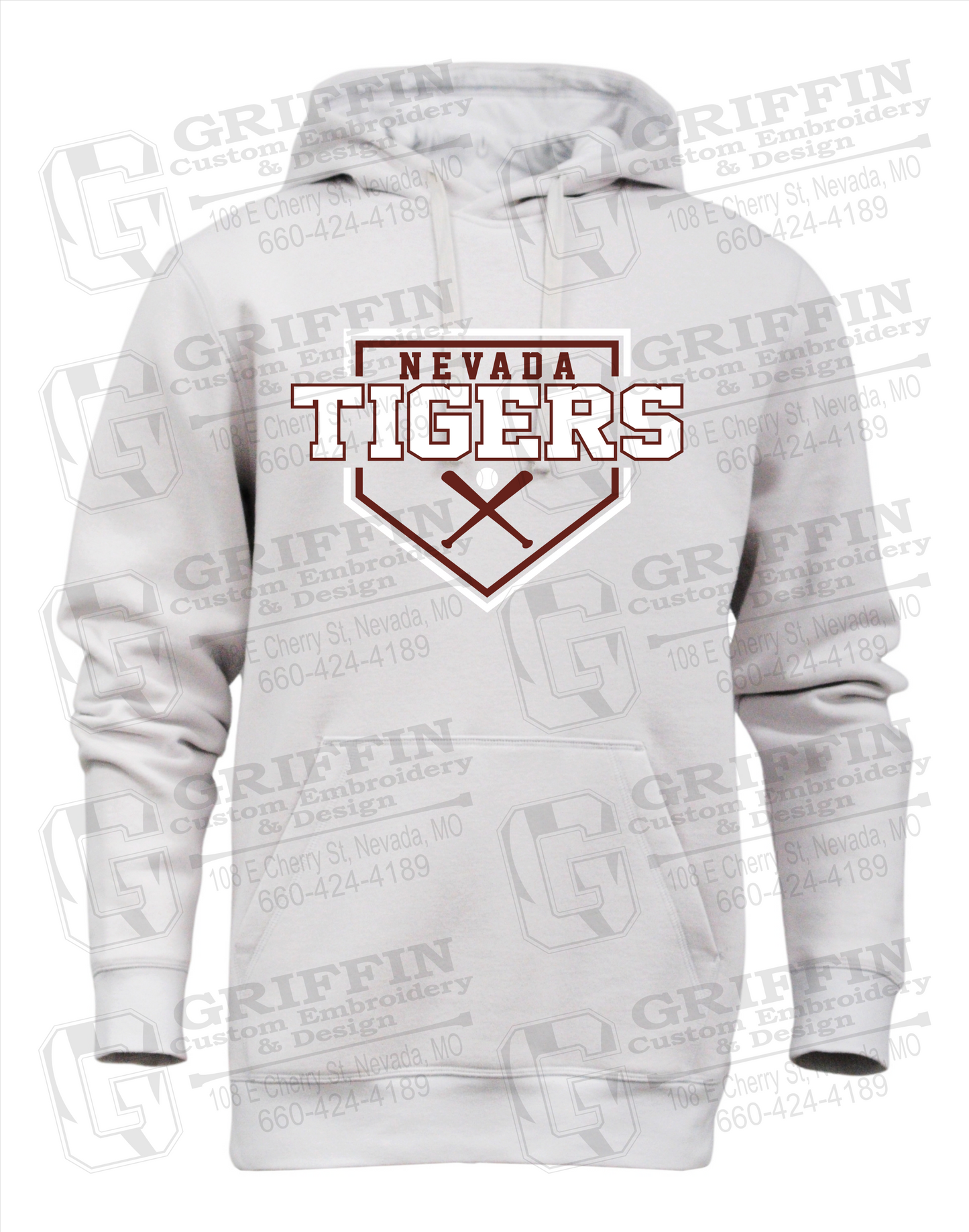 Heavyweight Fleece Hoodie - Baseball - Nevada Tigers 25-A