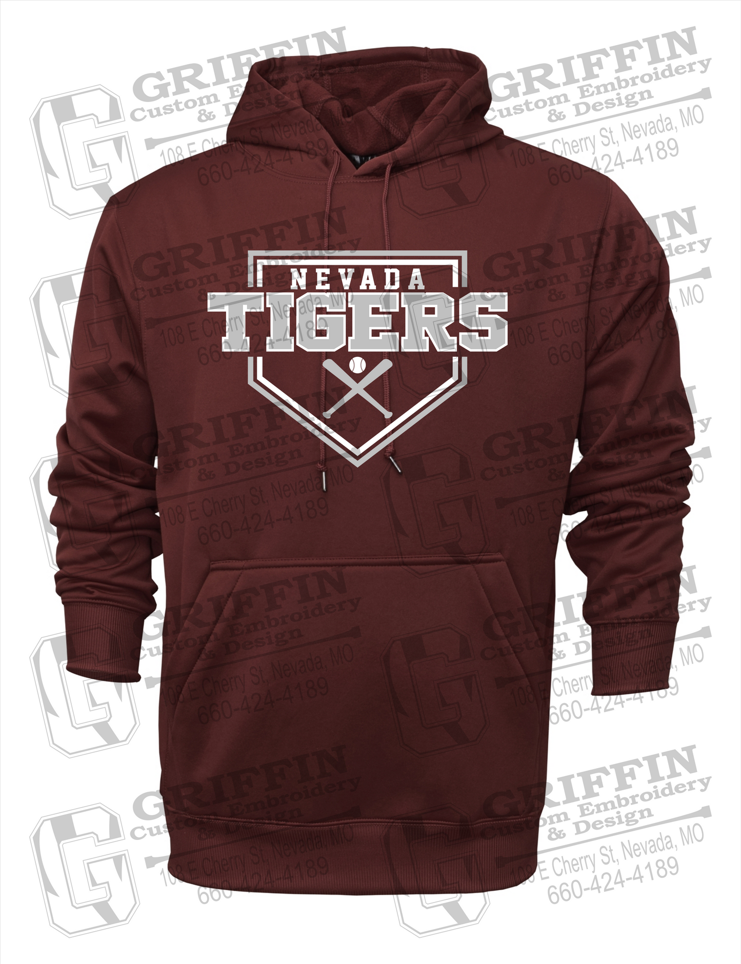 Performance Fleece Hoodie - Baseball - Nevada Tigers 25-A