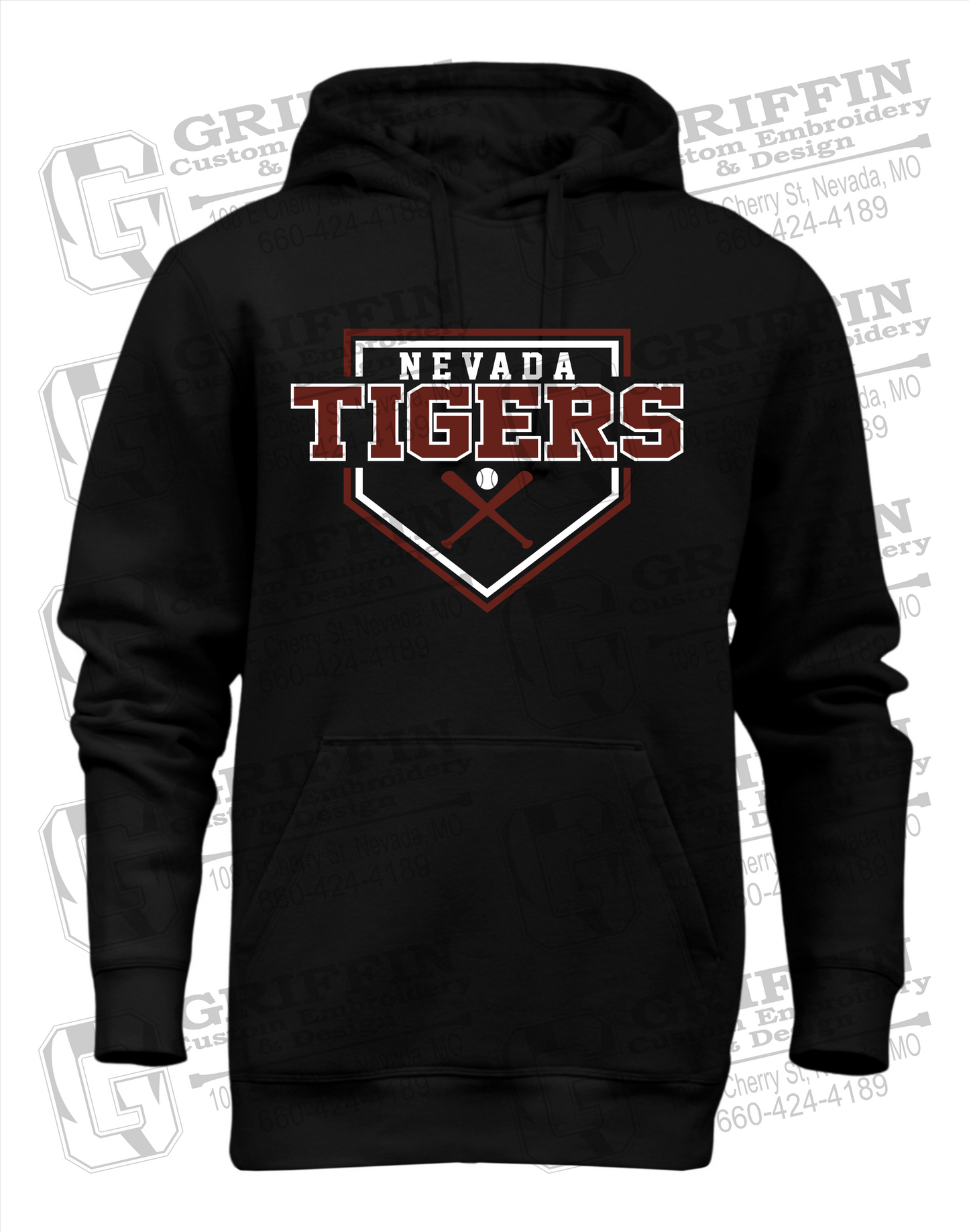 Heavyweight Fleece Hoodie - Baseball - Nevada Tigers 25-A