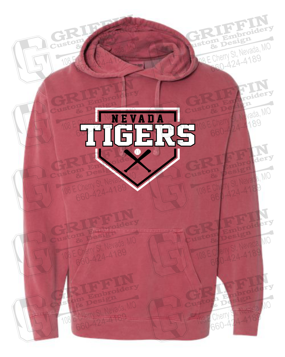 Comfort Colors Hoodie - Baseball - Nevada Tigers 25-A