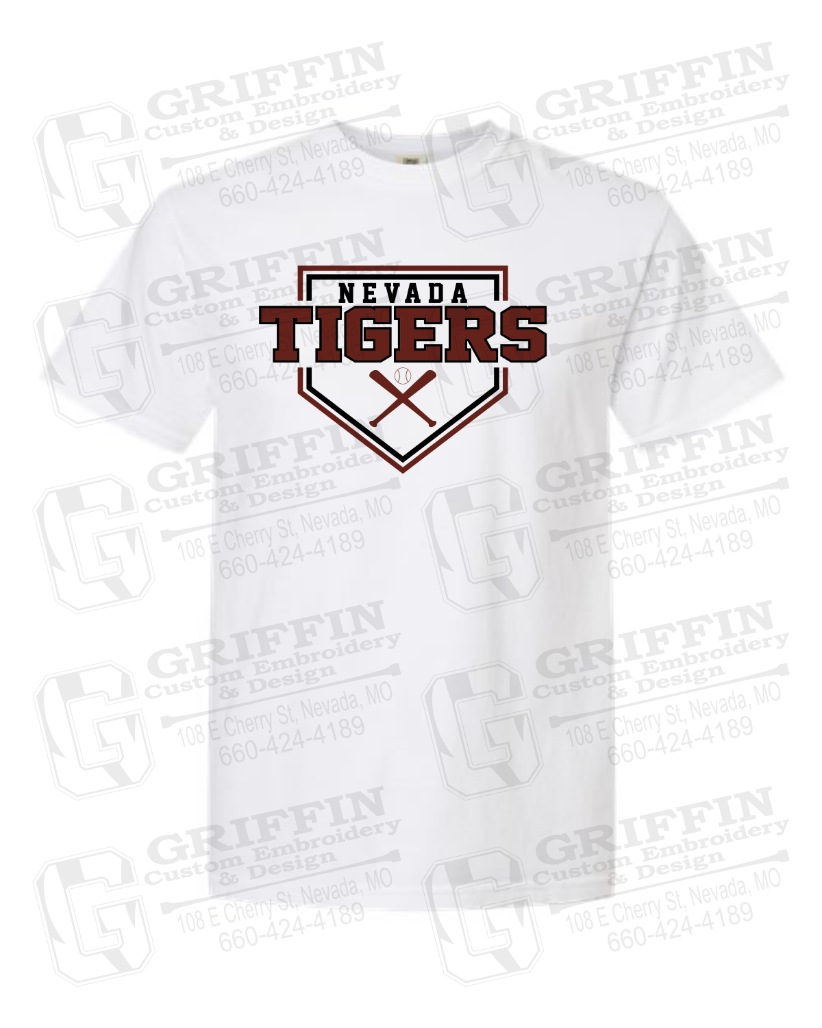 Comfort Colors Short Sleeve T-Shirt - Baseball - Nevada Tigers 25-A