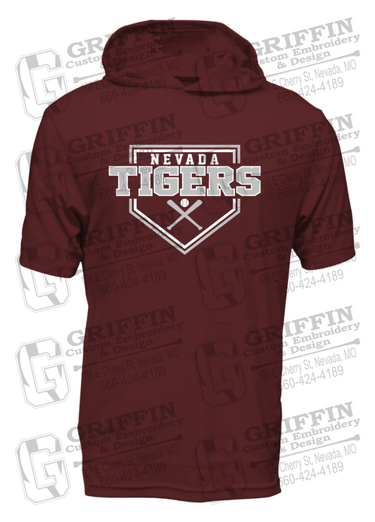 Dry-Fit Short Sleeve T-Shirt Hoodie - Baseball - Nevada Tigers 25-A