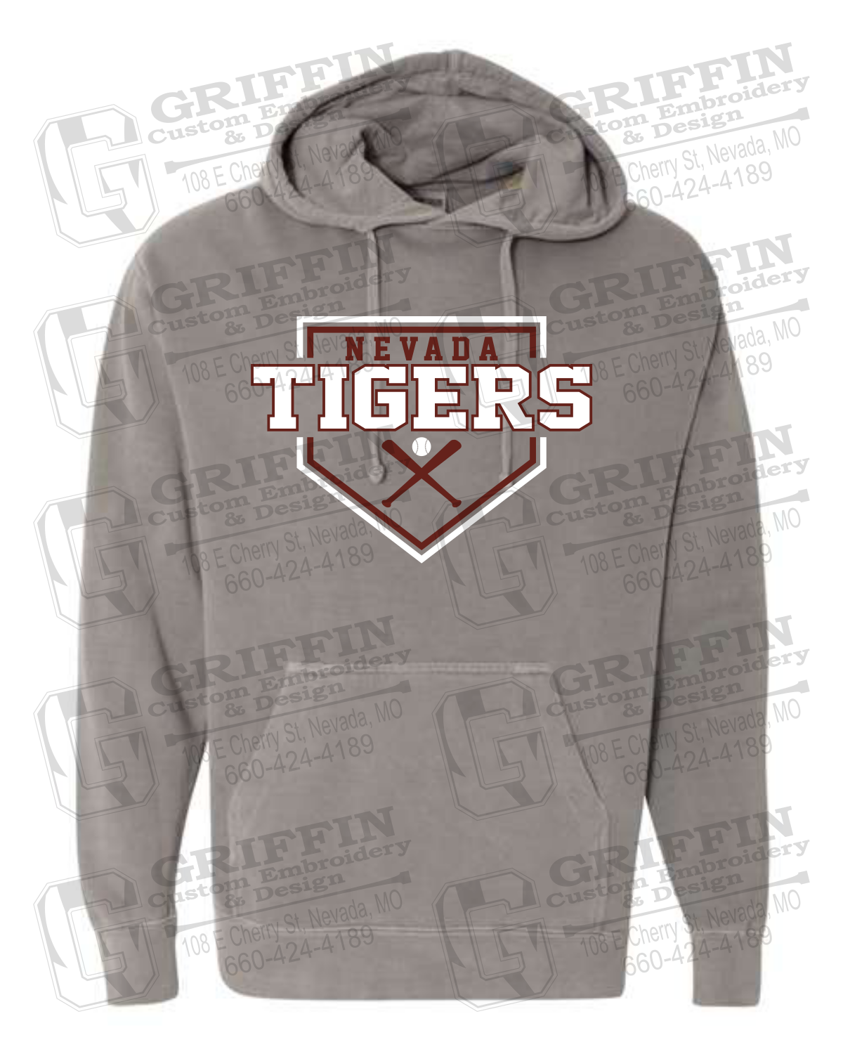 Comfort Colors Hoodie - Baseball - Nevada Tigers 25-A
