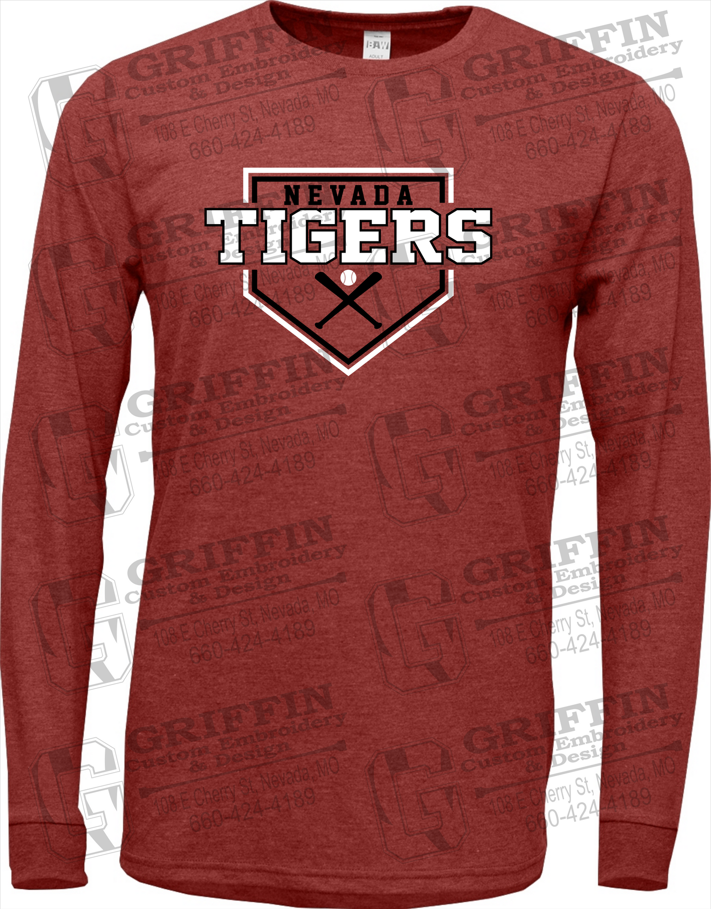 Soft-Tek Long Sleeve T-Shirt - Baseball - Nevada Tigers 25-A