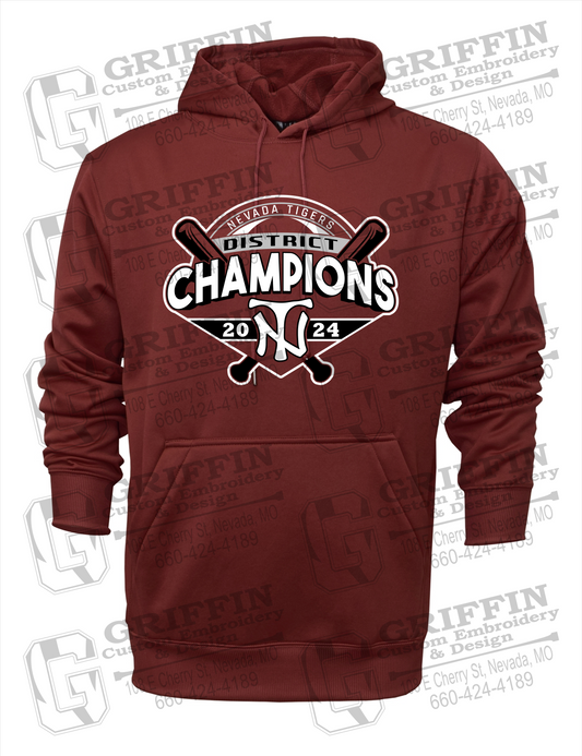 Performance Fleece Hoodie - Baseball District Champs 2024 - Nevada Tigers 25-C