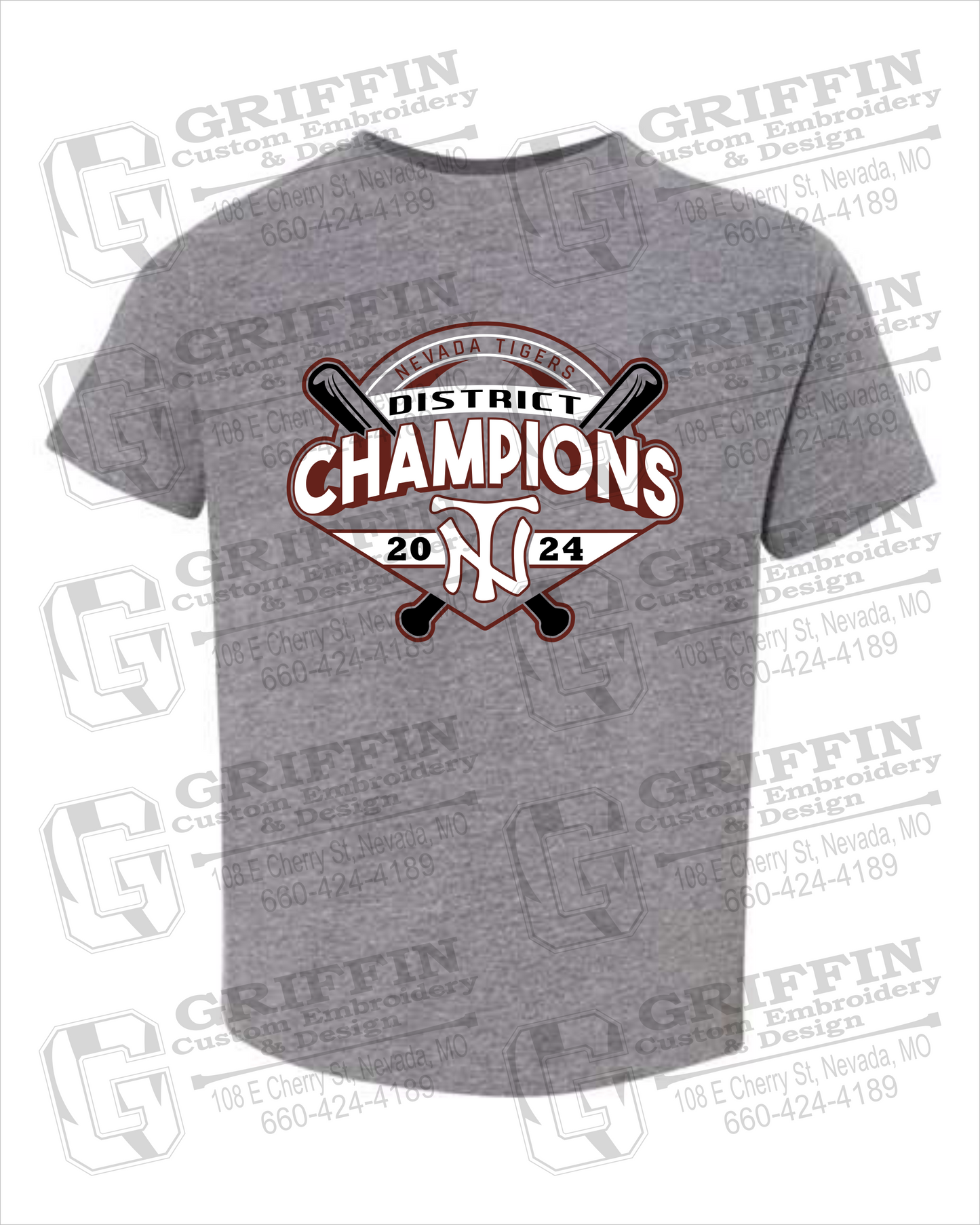 Toddler/Infant Cotton T-Shirt - Baseball District Champs 2024 - Nevada Tigers 25-C