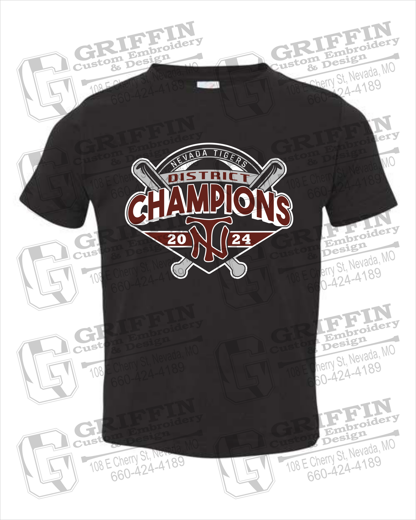 Toddler/Infant Cotton T-Shirt - Baseball District Champs 2024 - Nevada Tigers 25-C