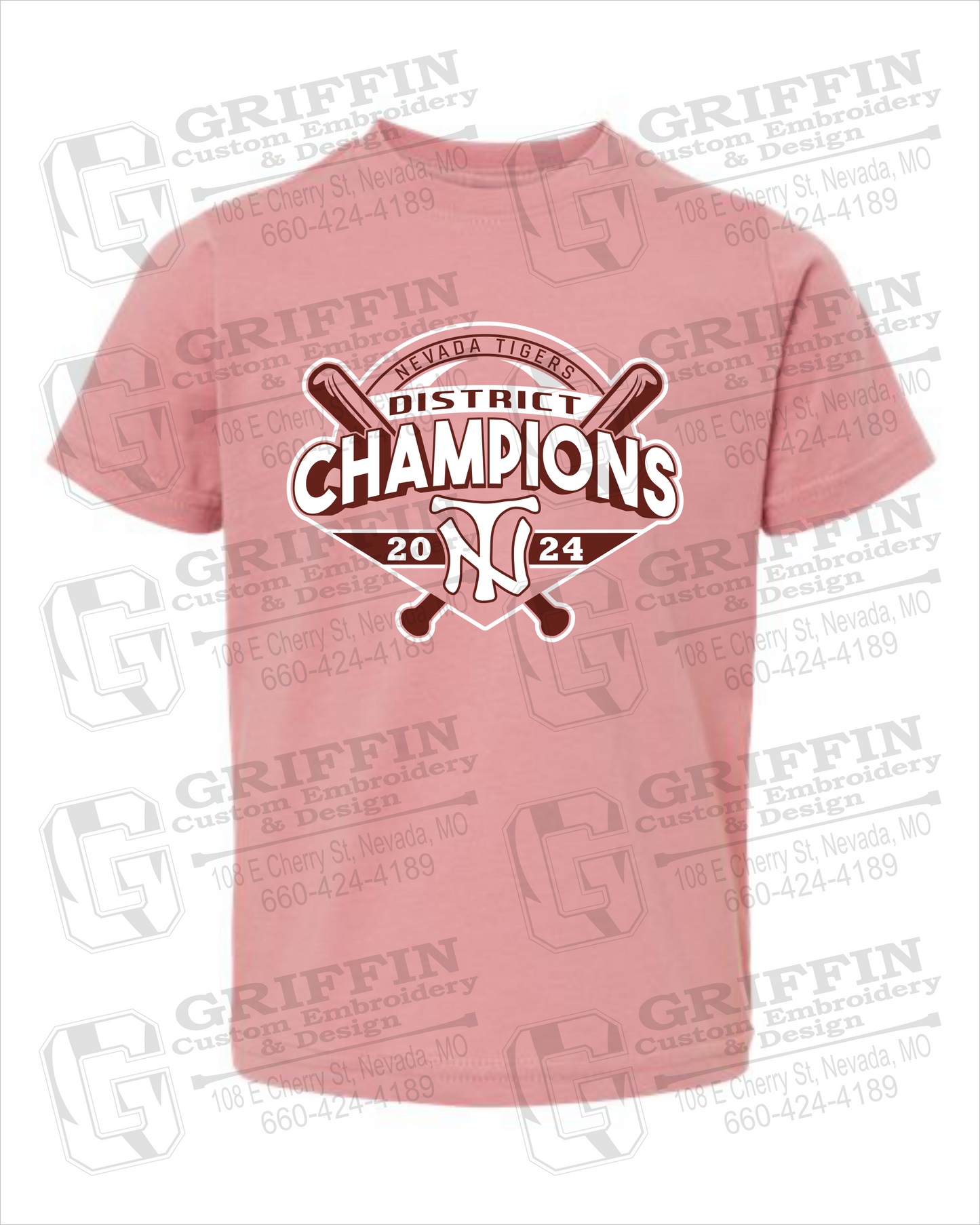 Toddler/Infant Cotton T-Shirt - Baseball District Champs 2024 - Nevada Tigers 25-C