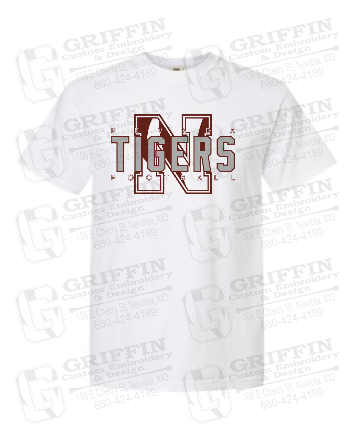 Comfort Colors Short Sleeve T-Shirt - Football - Nevada Tigers 25-J