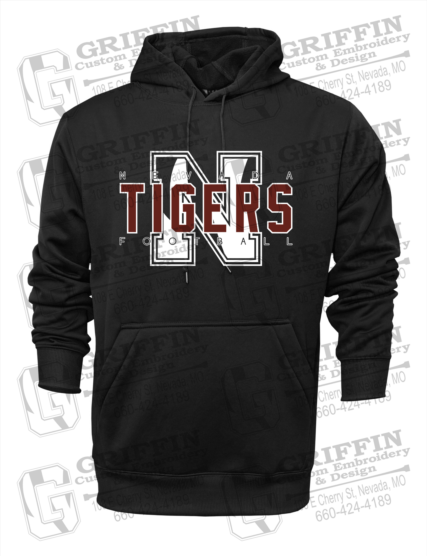 Performance Fleece Hoodie - Football - Nevada Tigers 25-J