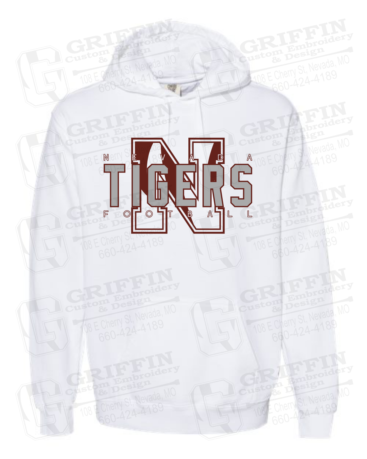 Comfort Colors Hoodie - Football - Nevada Tigers 25-J