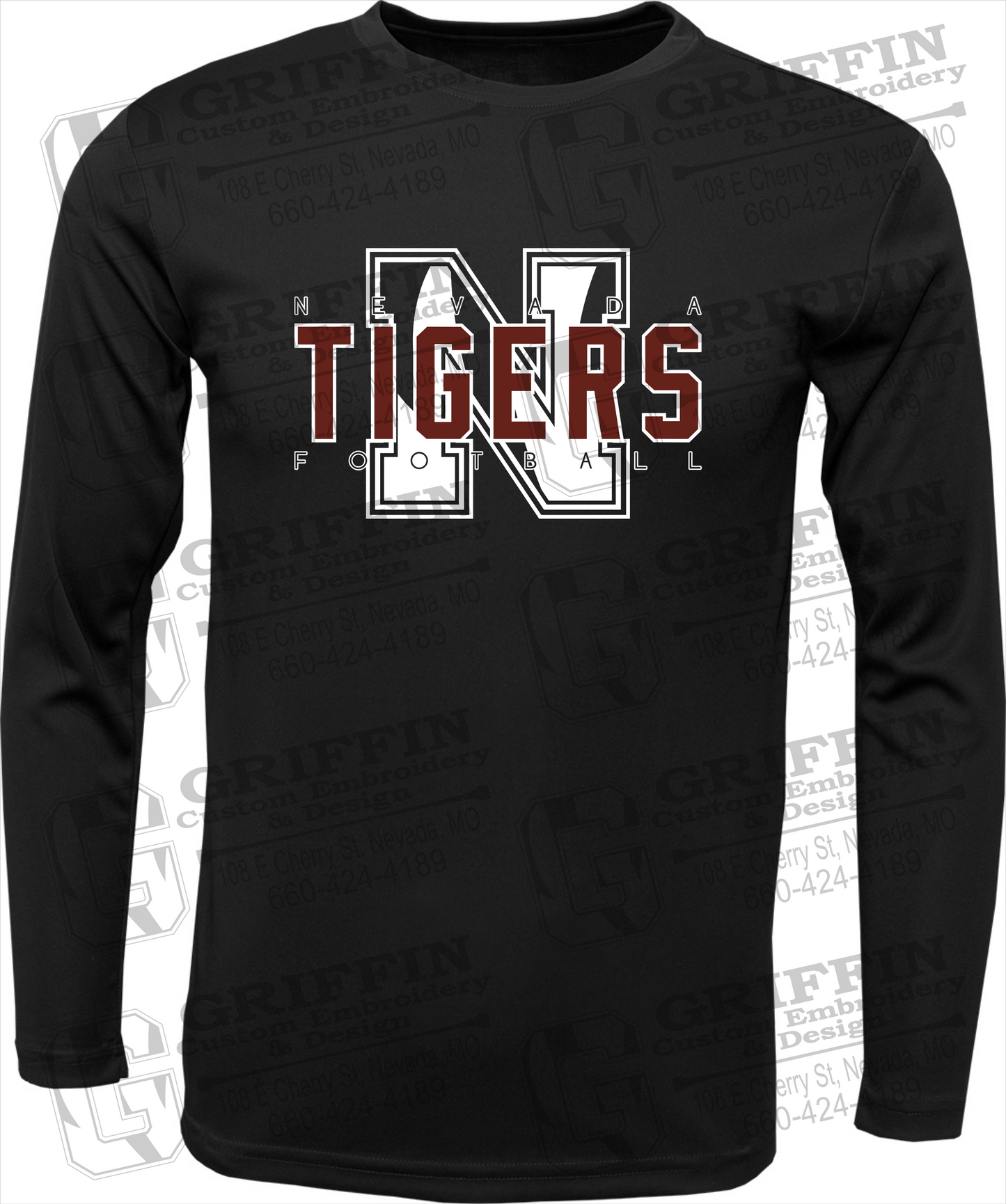 Dry-Fit Long Sleeve T-Shirt - Football - Nevada Tigers 25-J