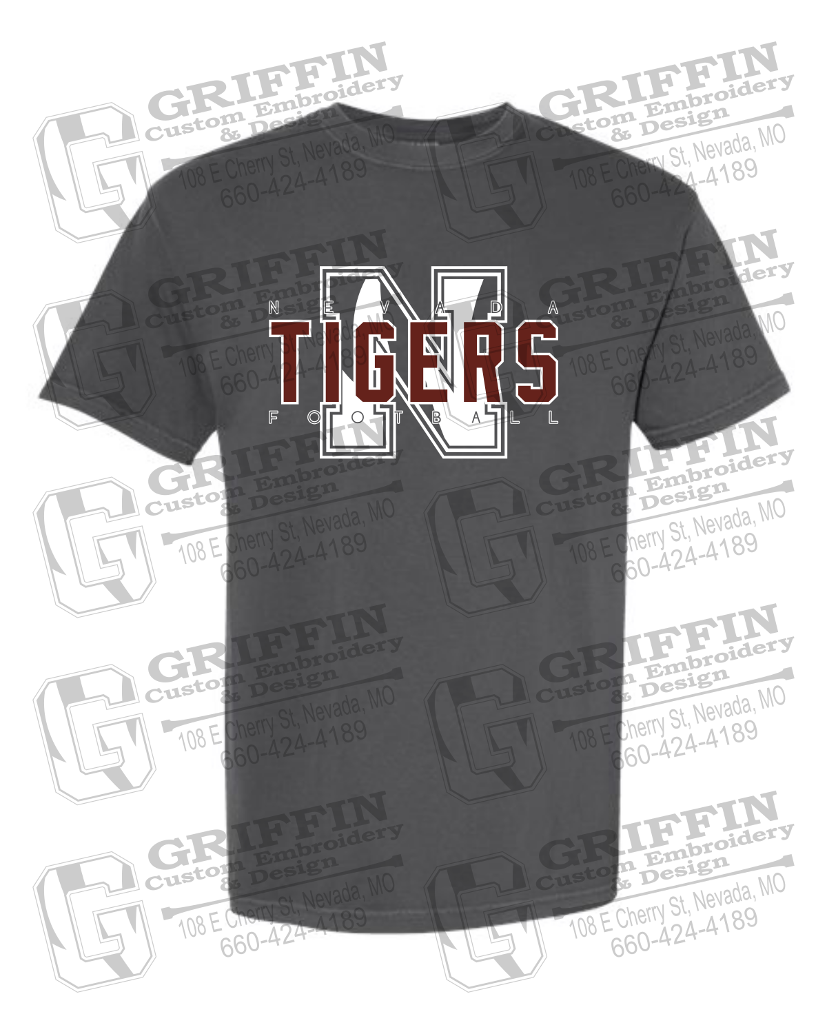 Comfort Colors Short Sleeve T-Shirt - Football - Nevada Tigers 25-J