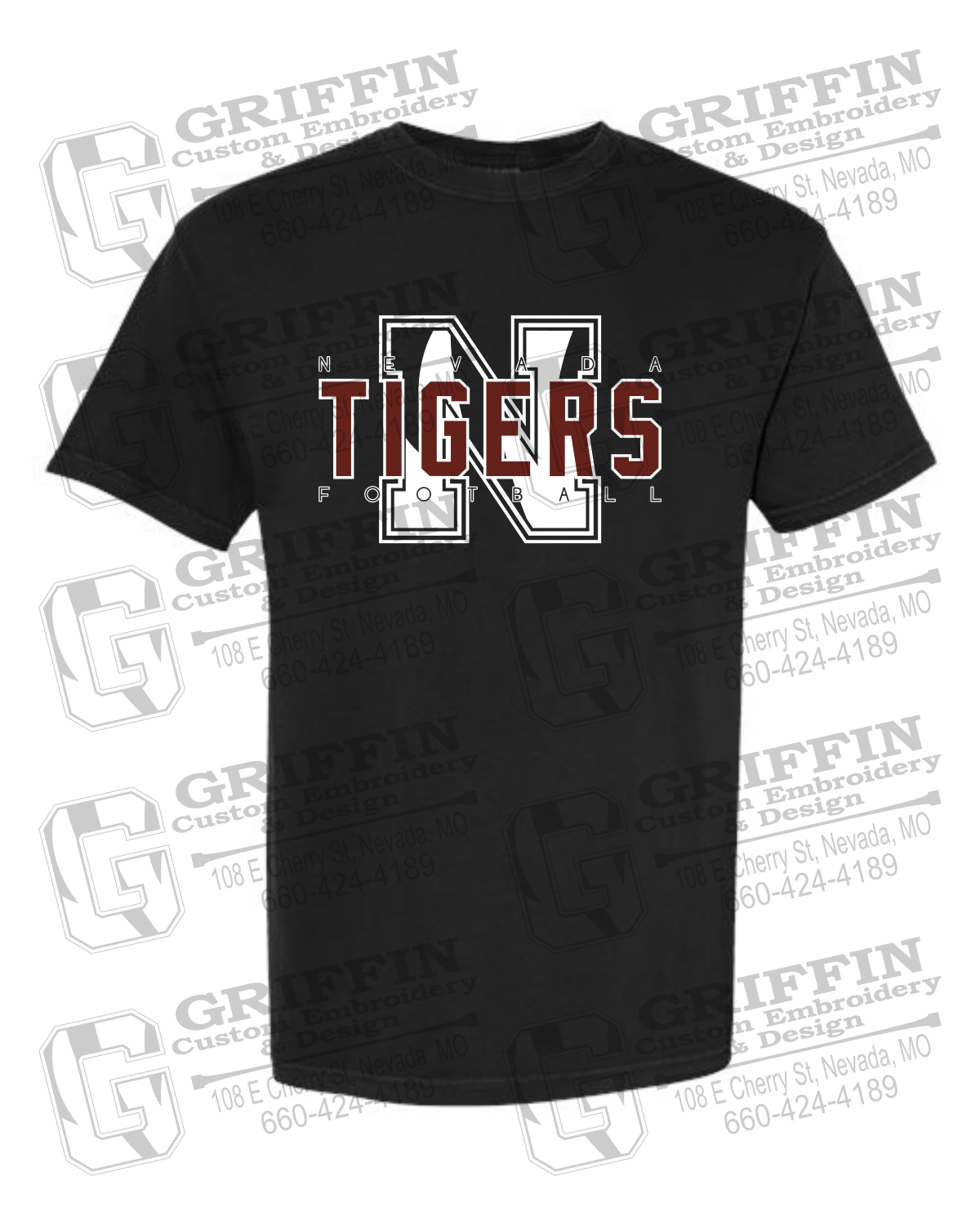 Comfort Colors Short Sleeve T-Shirt - Football - Nevada Tigers 25-J