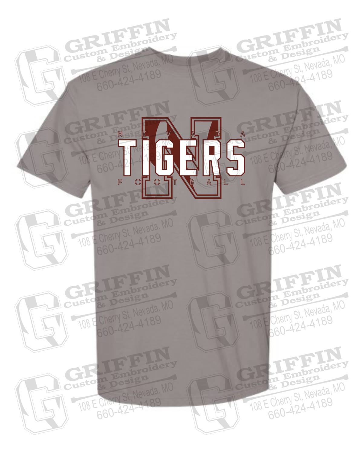 Comfort Colors Short Sleeve T-Shirt - Football - Nevada Tigers 25-J