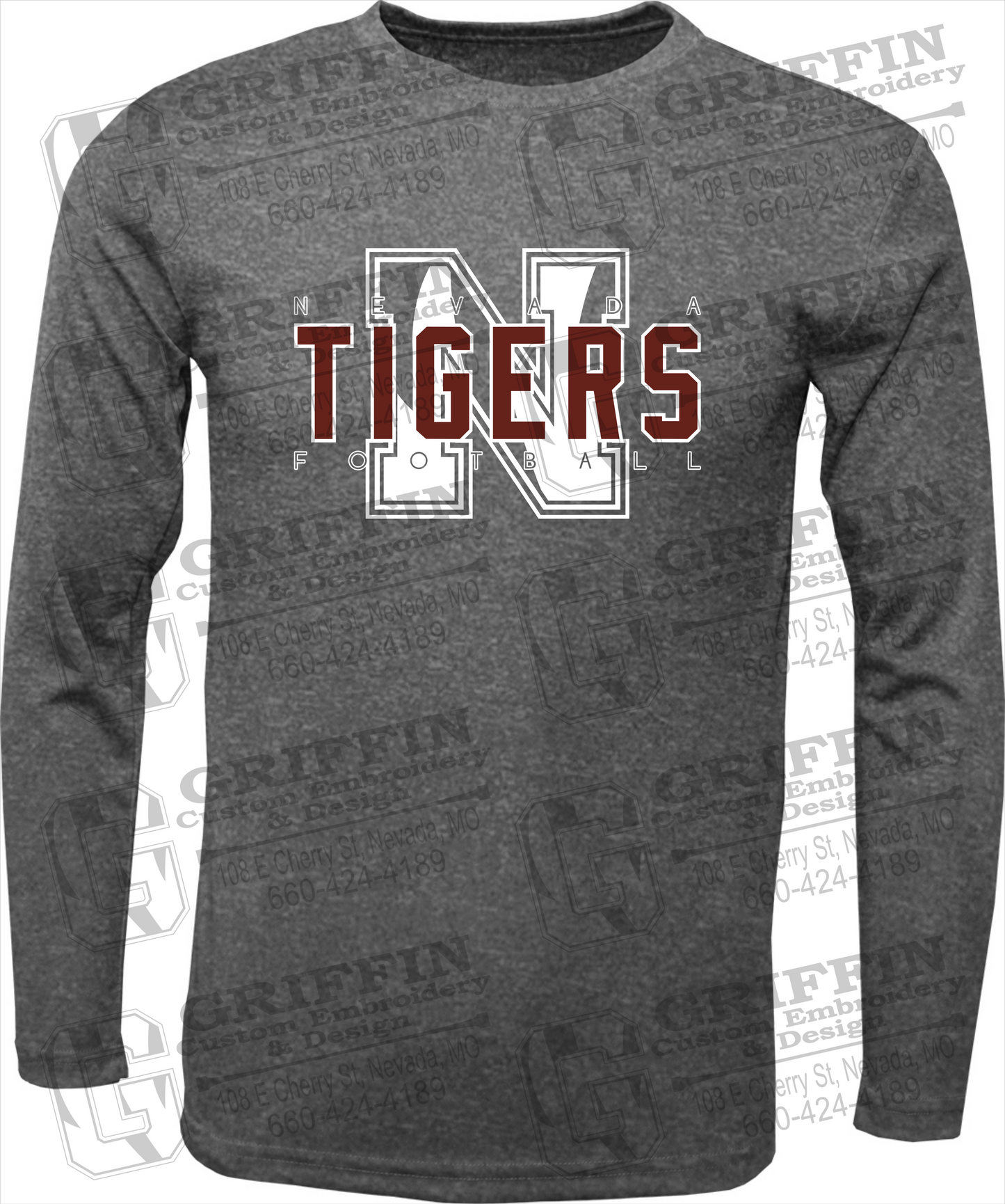 Dry-Fit Long Sleeve T-Shirt - Football - Nevada Tigers 25-J