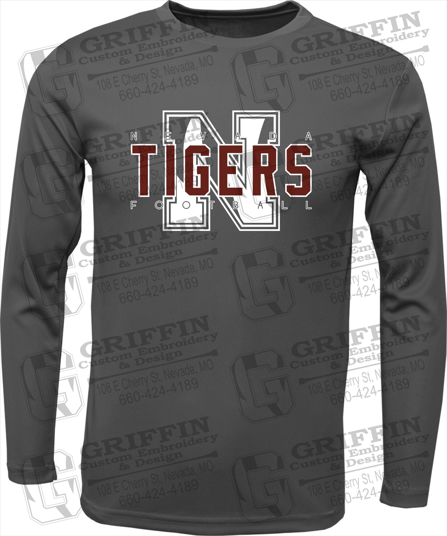 Dry-Fit Long Sleeve T-Shirt - Football - Nevada Tigers 25-J