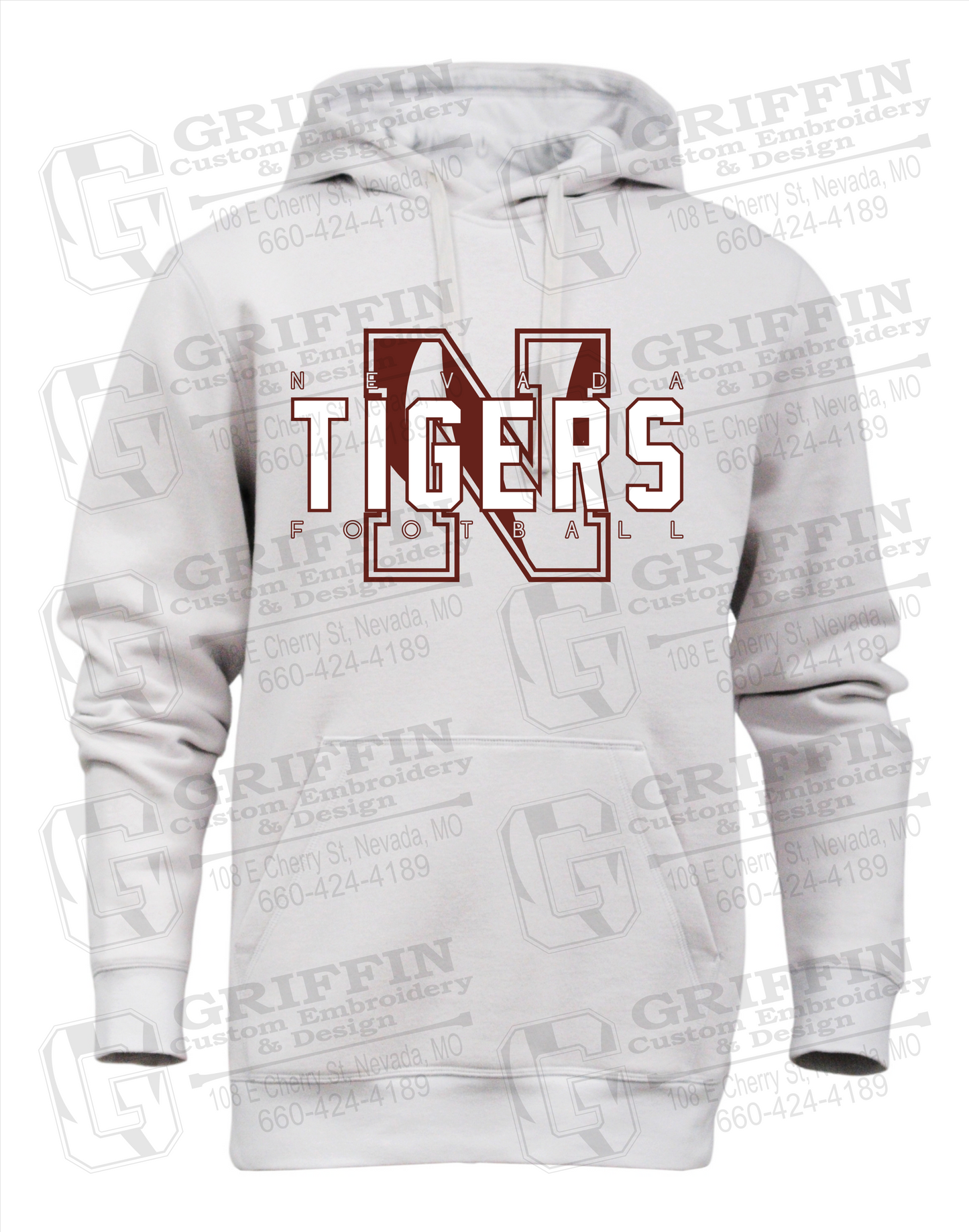 Heavyweight Fleece Hoodie - Football - Nevada Tigers 25-J