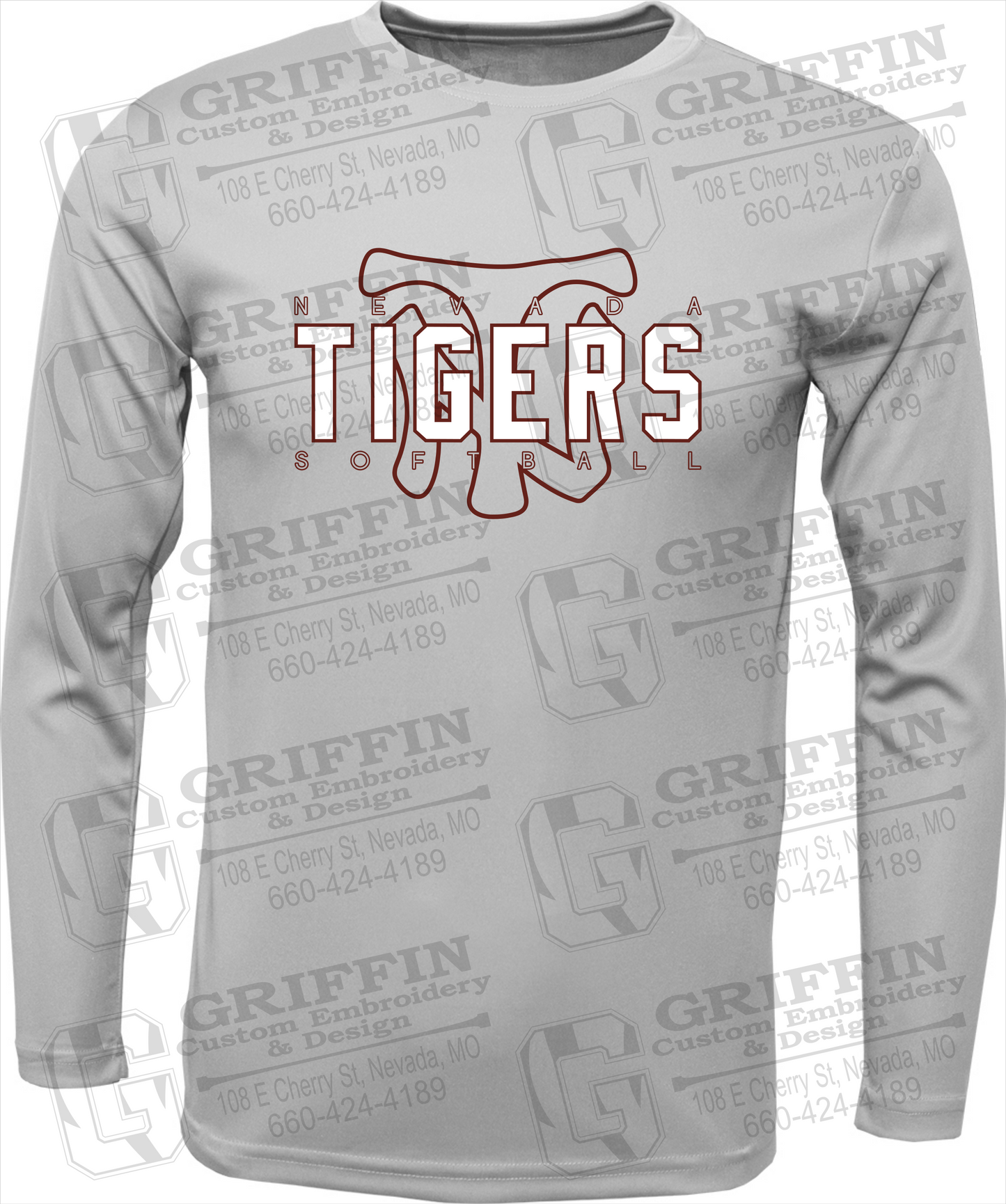 Toddler Dry-Fit Long Sleeve T-Shirt - Softball - Nevada Tigers 25-K