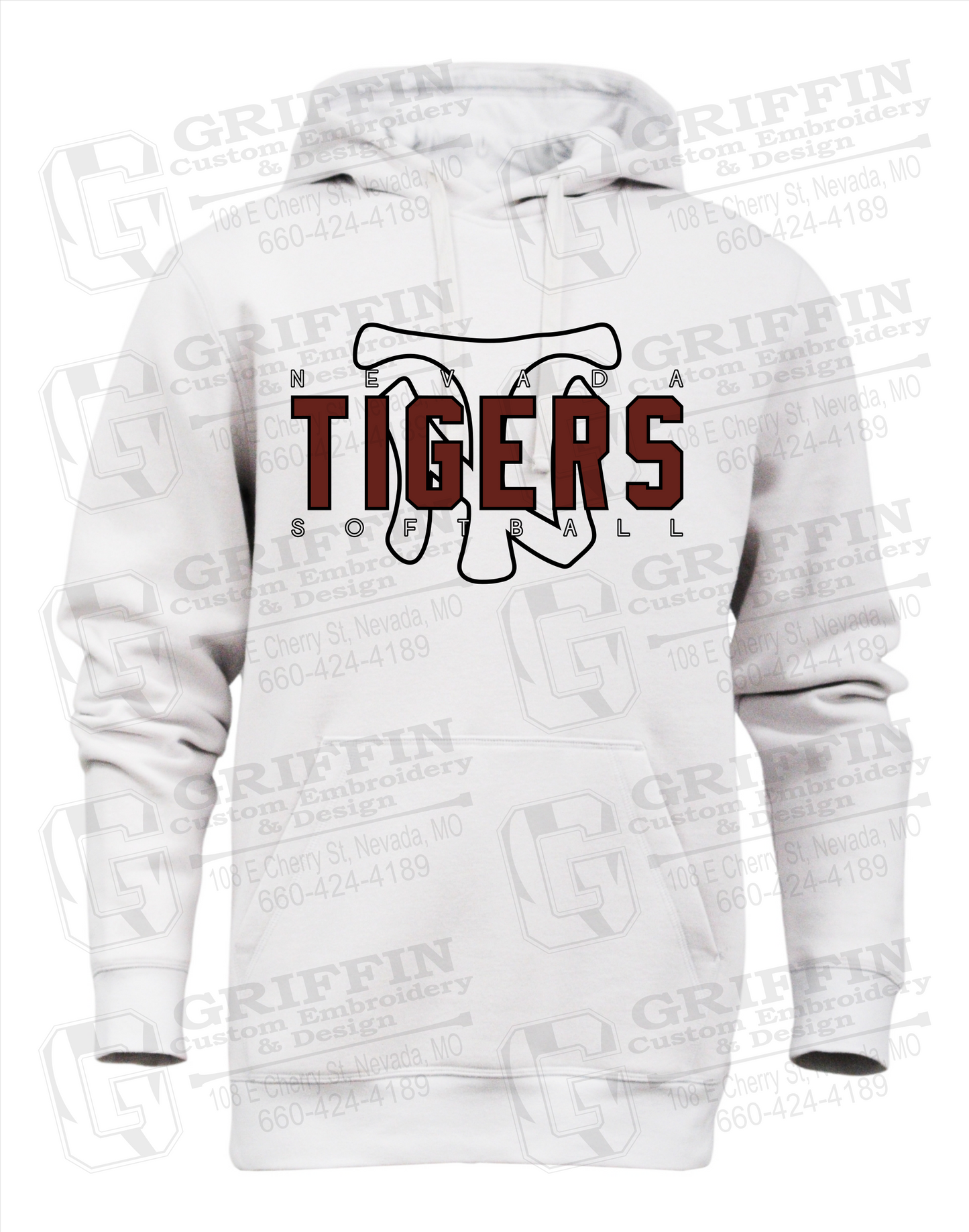 Heavyweight Fleece Hoodie - Softball - Nevada Tigers 25-K