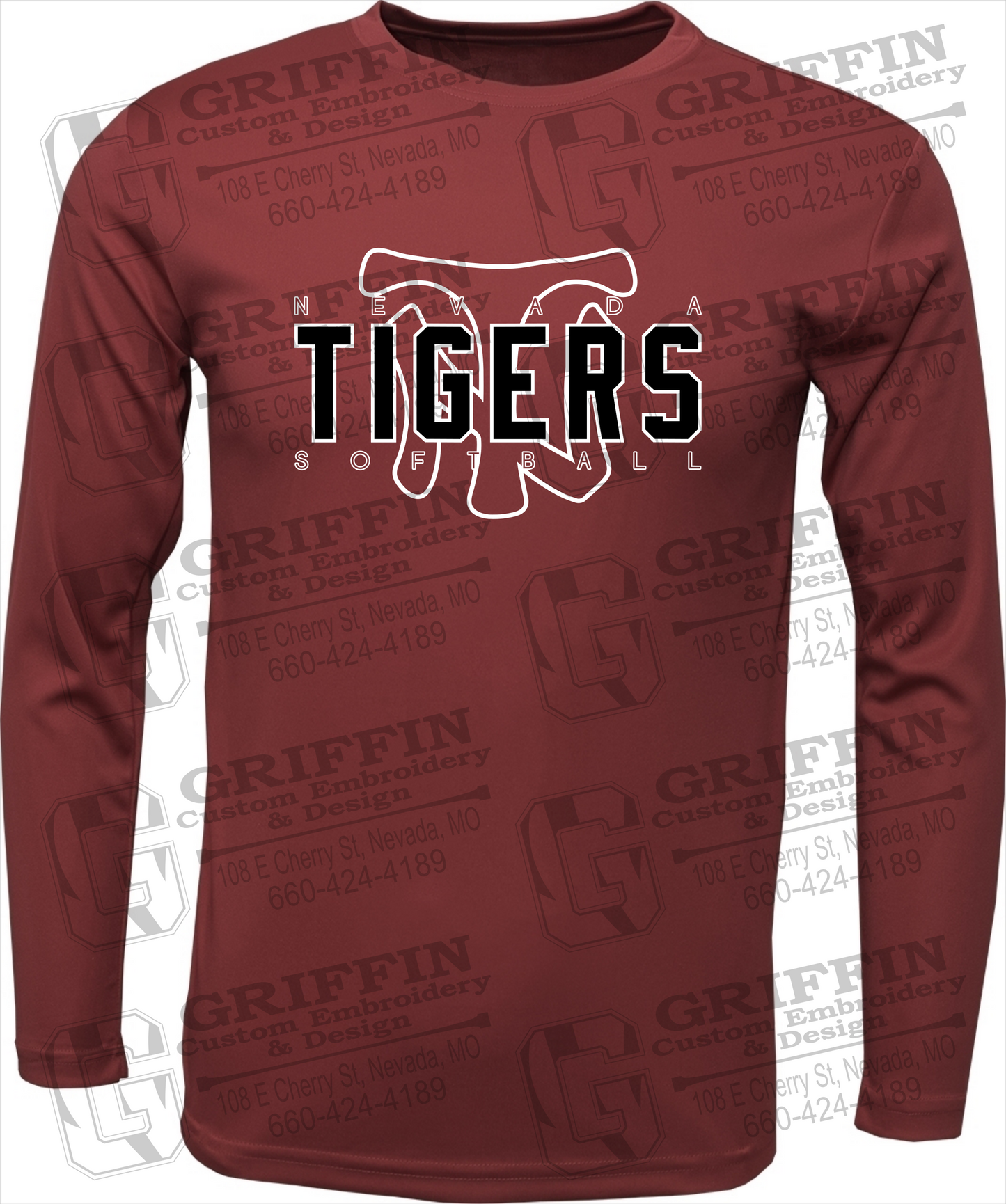 Dry-Fit Long Sleeve T-Shirt - Softball - Nevada Tigers 25-K