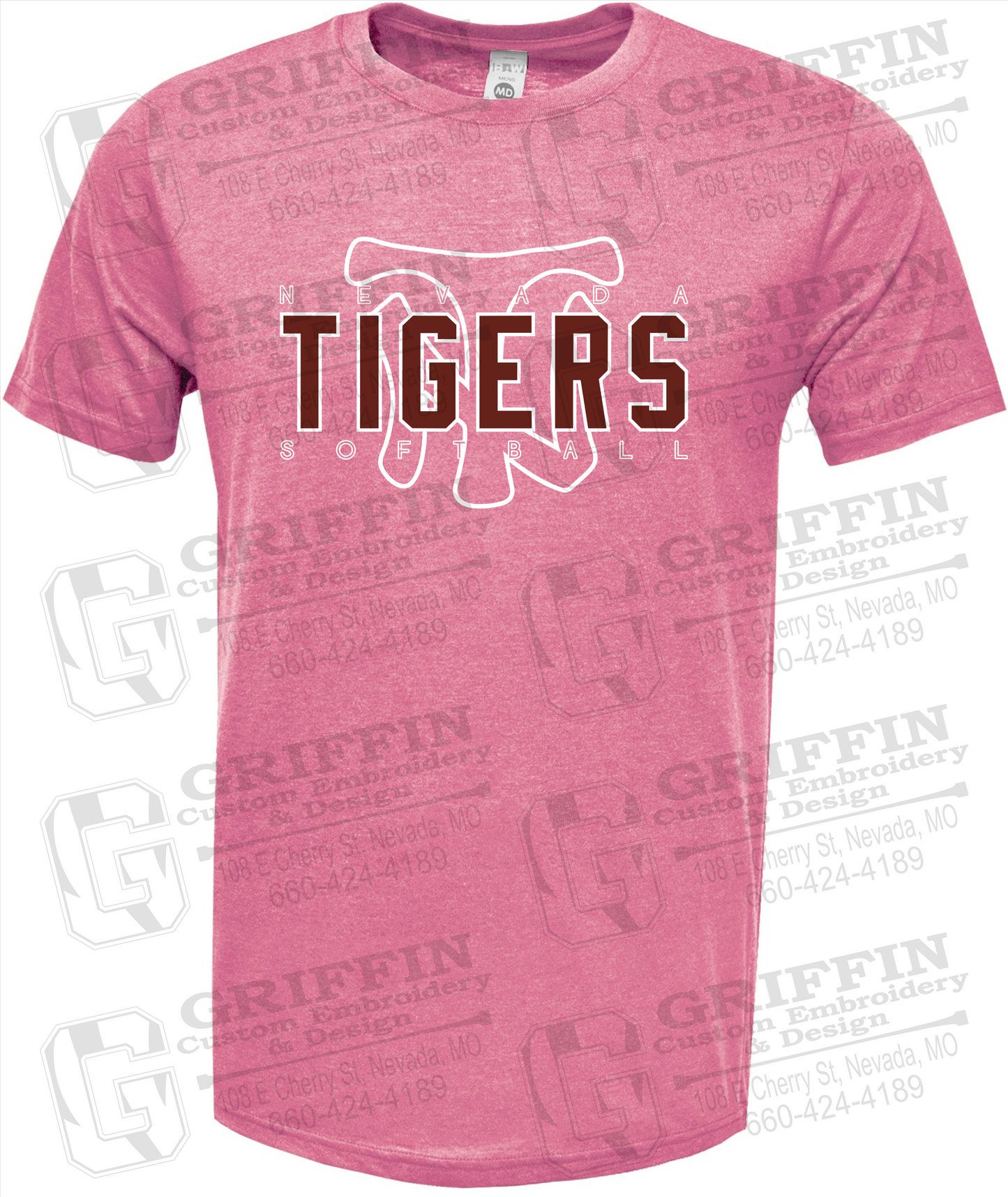 Soft-Tek Short Sleeve T-Shirt - Softball - Nevada Tigers 25-K