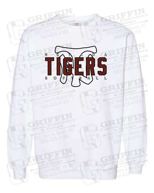 Comfort Colors Crewneck Sweatshirt - Softball - Nevada Tigers 25-K