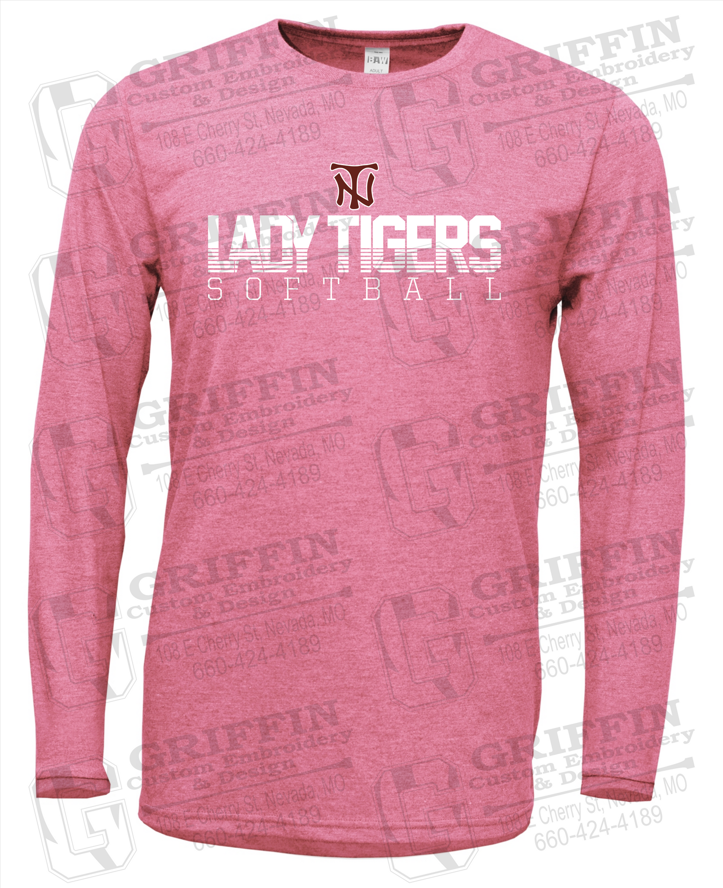 Soft-Tek Long Sleeve T-Shirt - Softball - Nevada Tigers 25-L