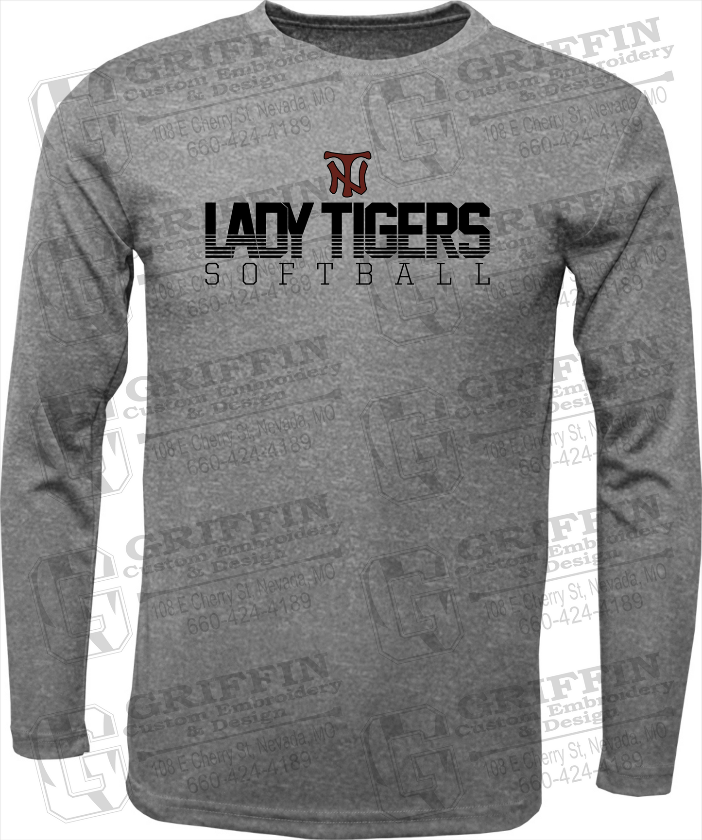 Dry-Fit Long Sleeve T-Shirt - Softball - Nevada Tigers 25-L