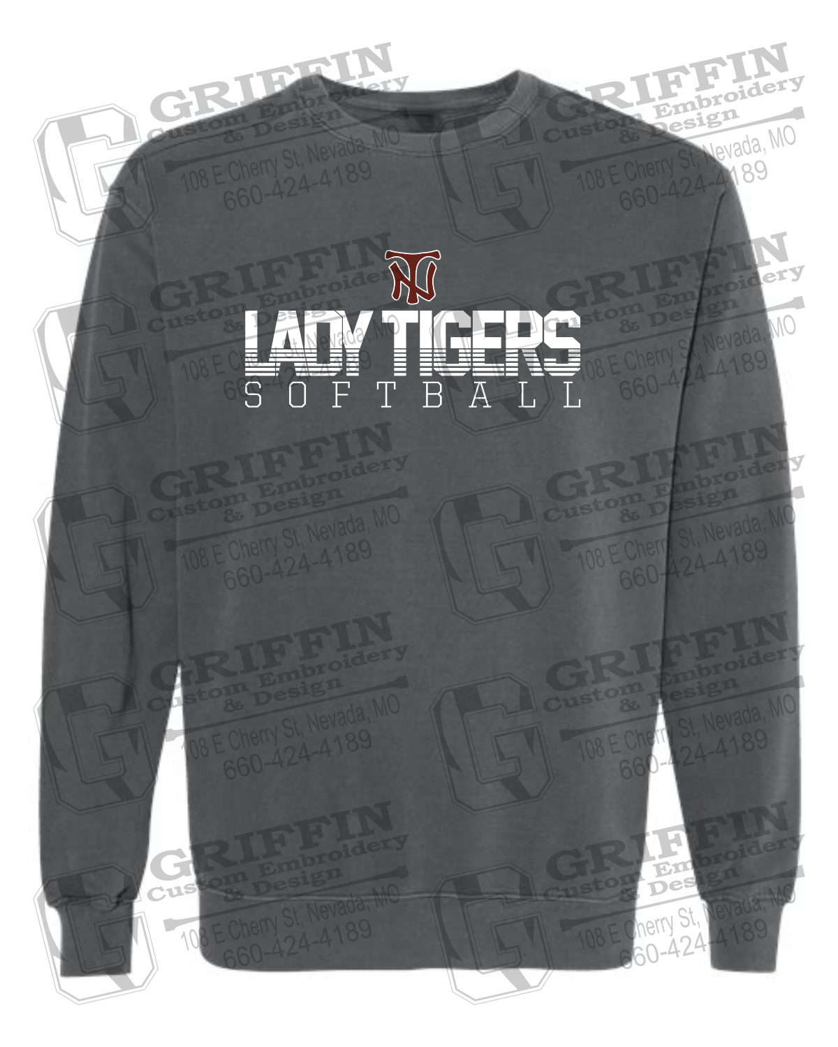 Comfort Colors Crewneck Sweatshirt - Softball - Nevada Tigers 25-L