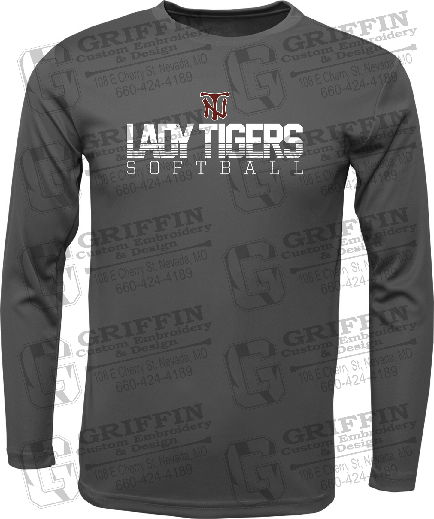 Toddler Dry-Fit Long Sleeve T-Shirt - Softball - Nevada Tigers 25-L