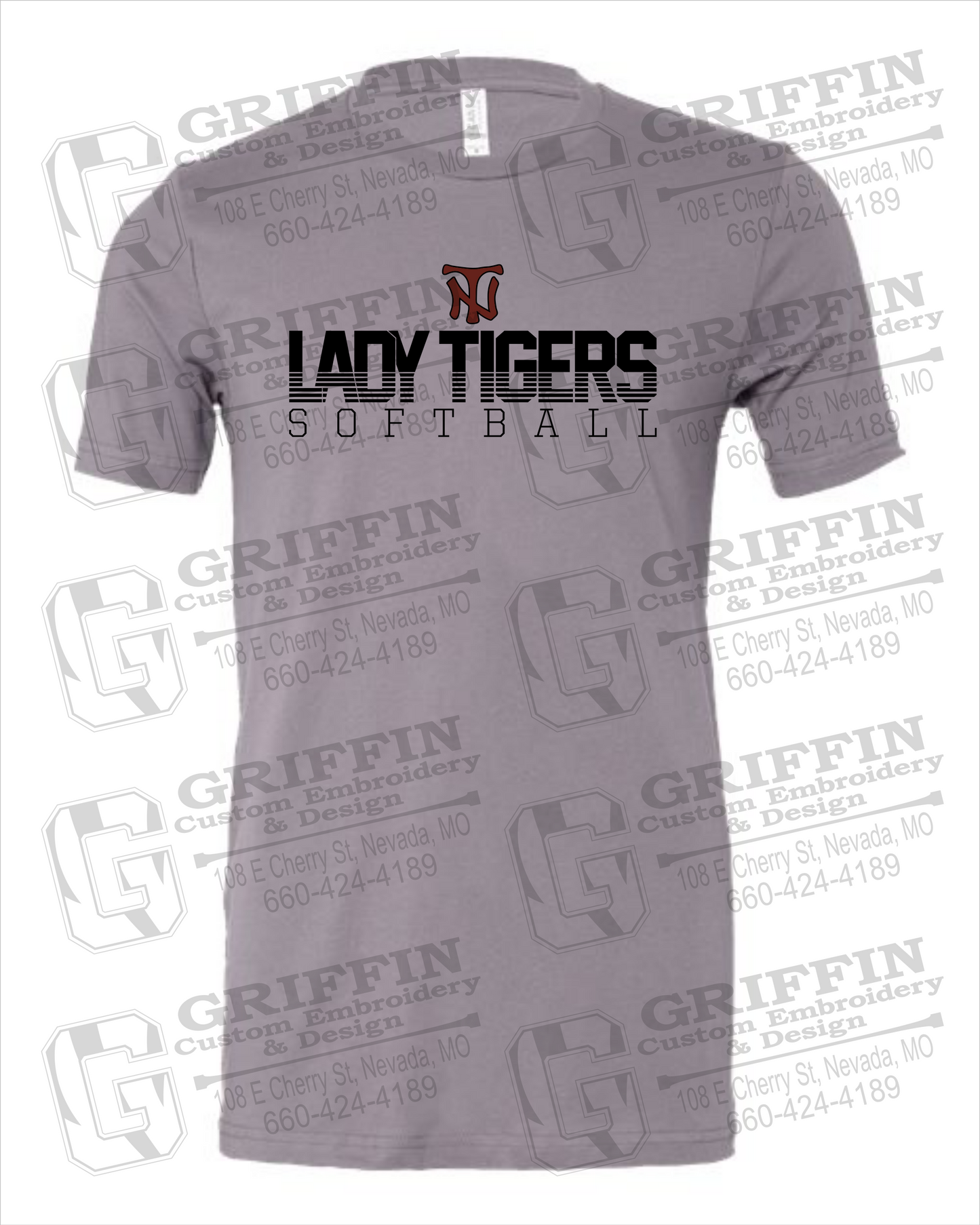 Cotton Short Sleeve T-Shirt - Softball - Nevada Tigers 25-L