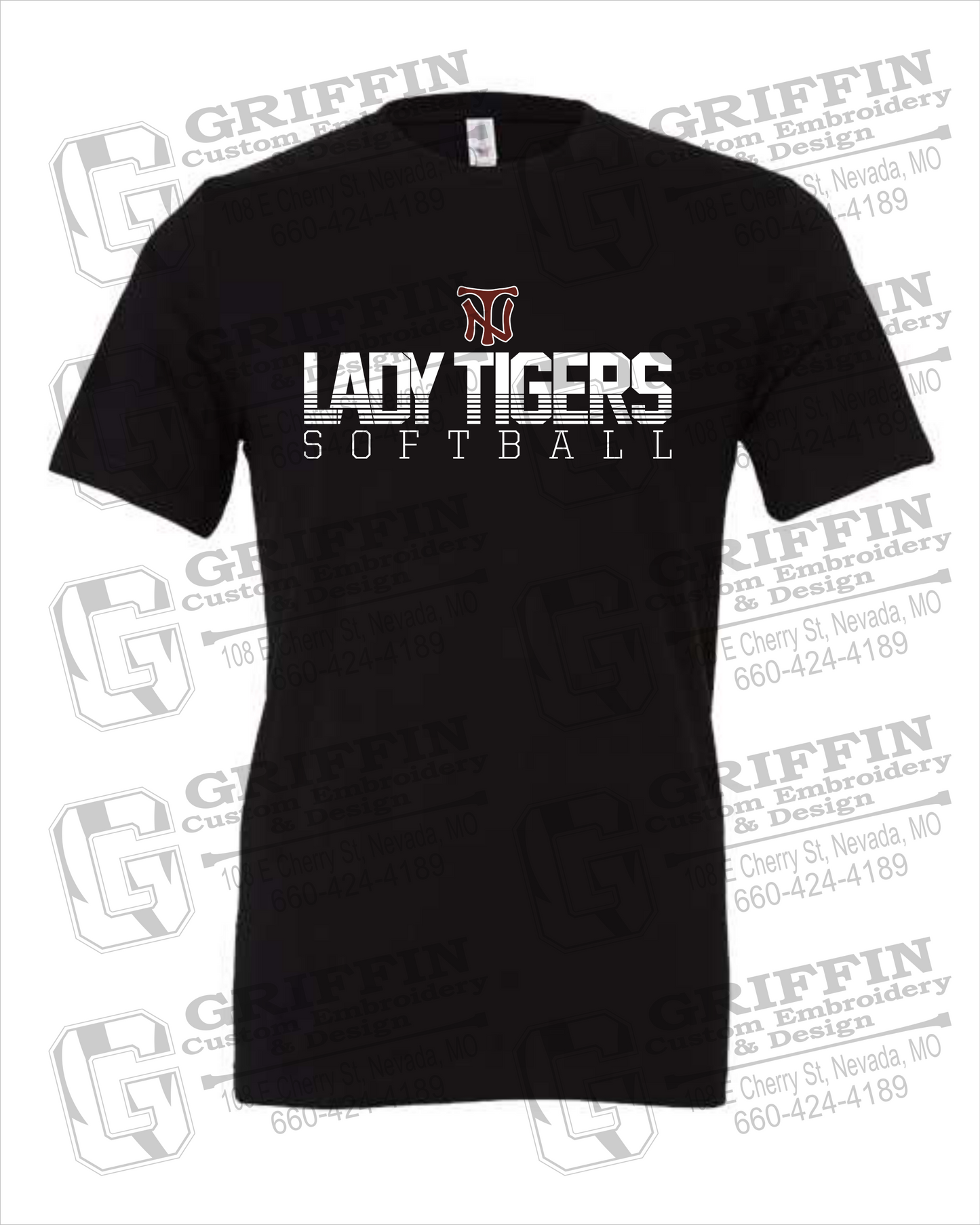 Cotton Short Sleeve T-Shirt - Softball - Nevada Tigers 25-L