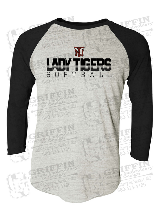 Tri-Blend Raglan Sleeve T-Shirt - Softball - Nevada Tigers 25-L