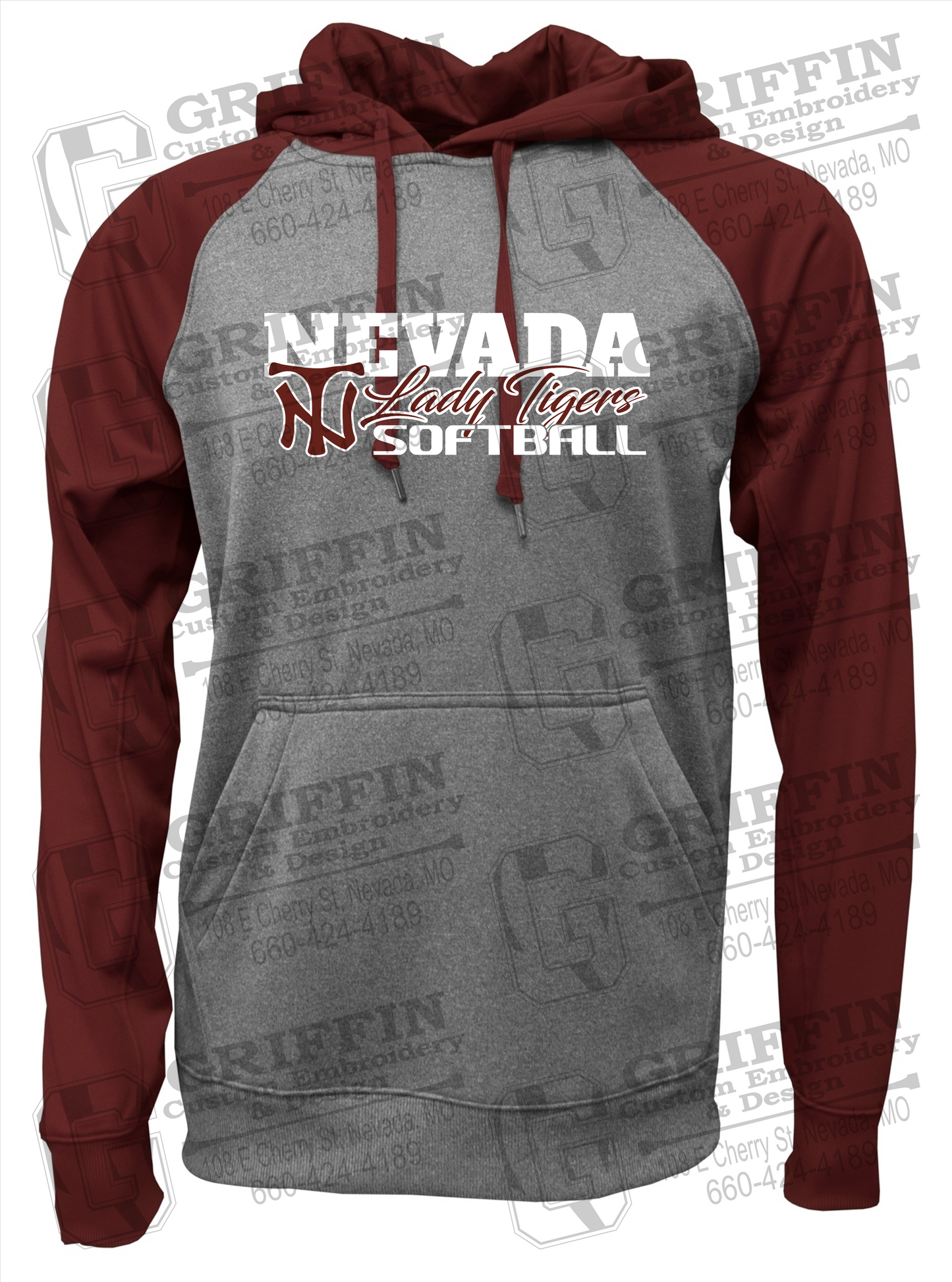 Performance Fleece Raglan Hoodie - Softball - Nevada Tigers 25-M