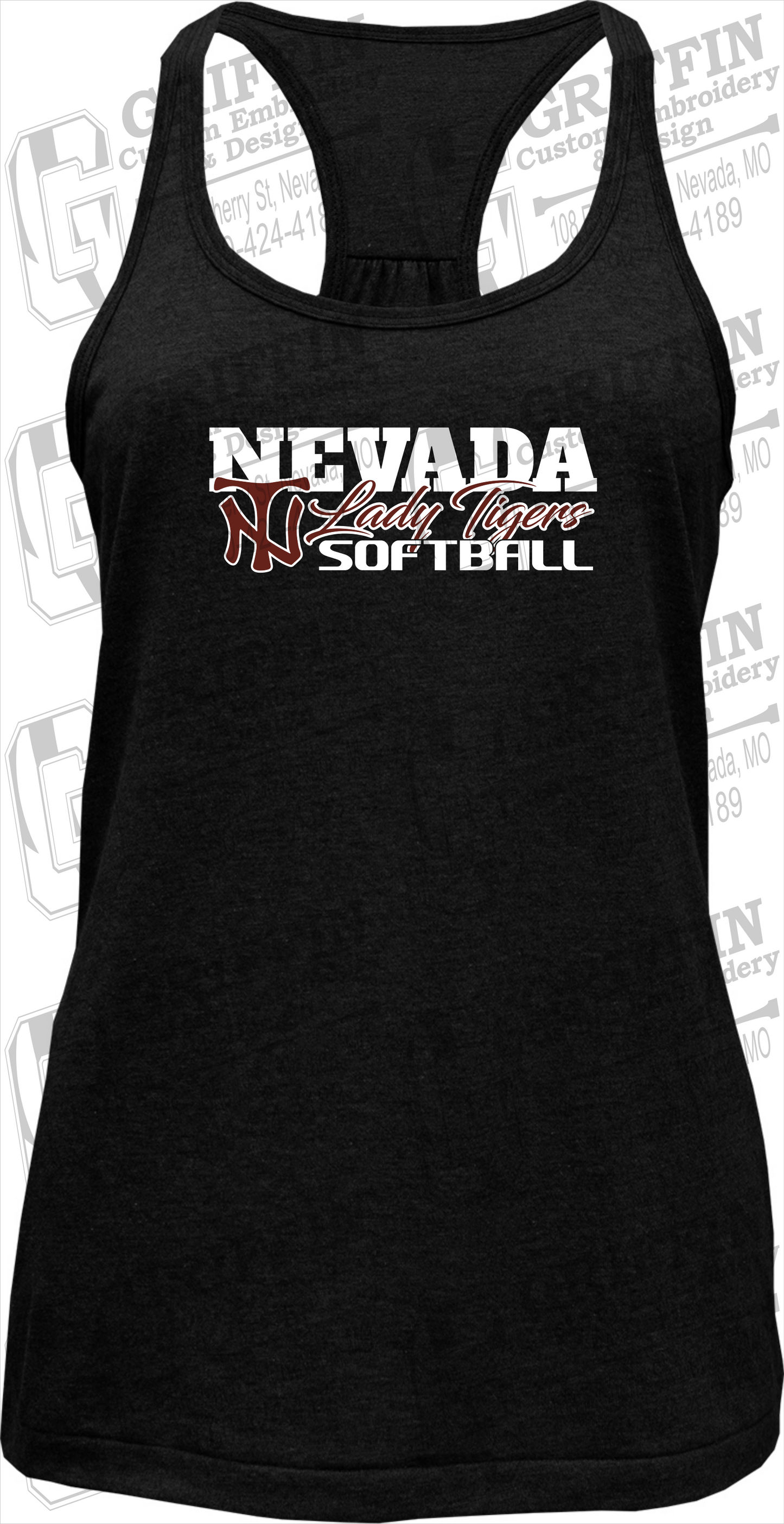 Womens Tri-Blend Tank Top - Softball - Nevada Tigers 25-M