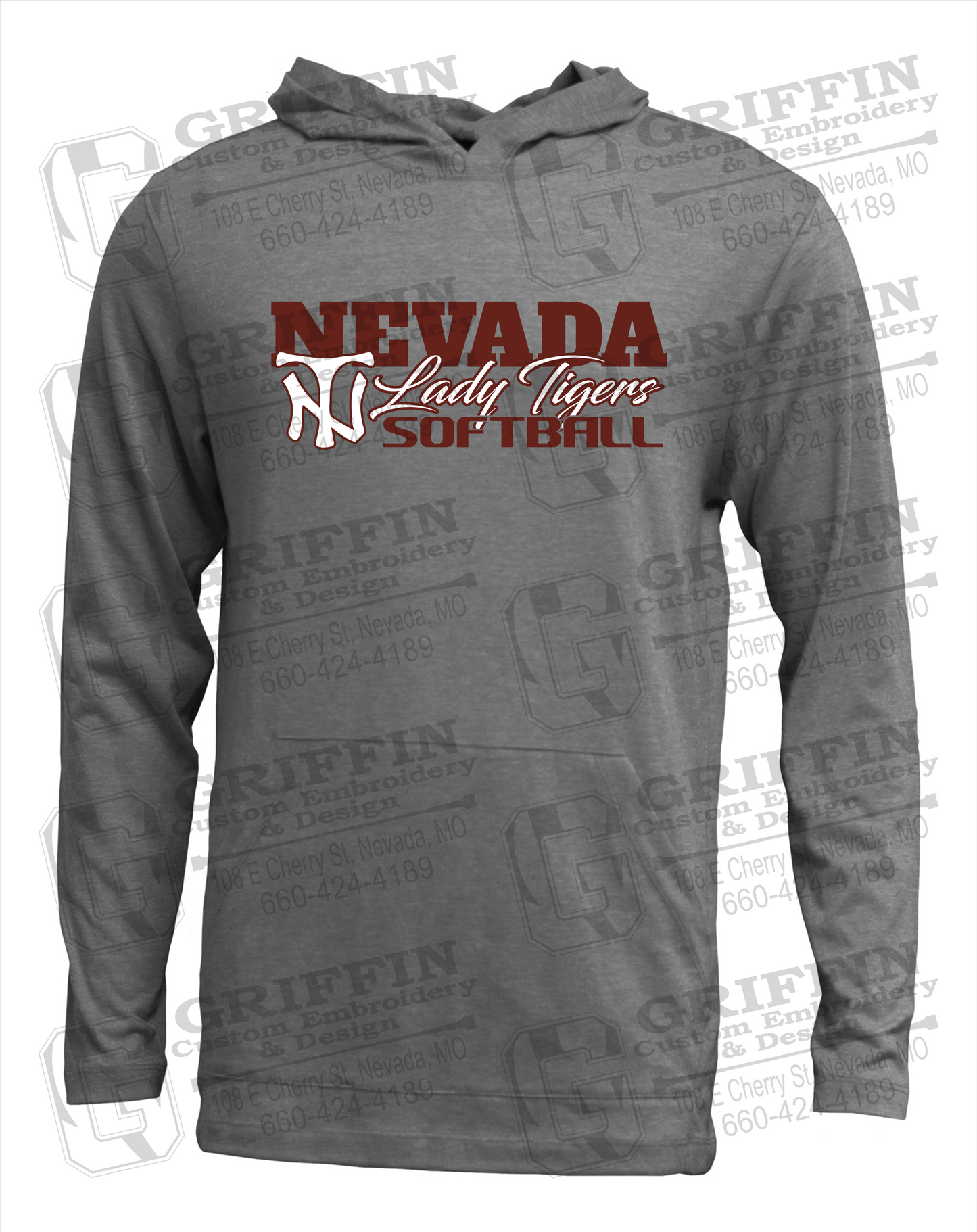 Soft-Tek T-Shirt Hoodie - Softball - Nevada Tigers 25-M