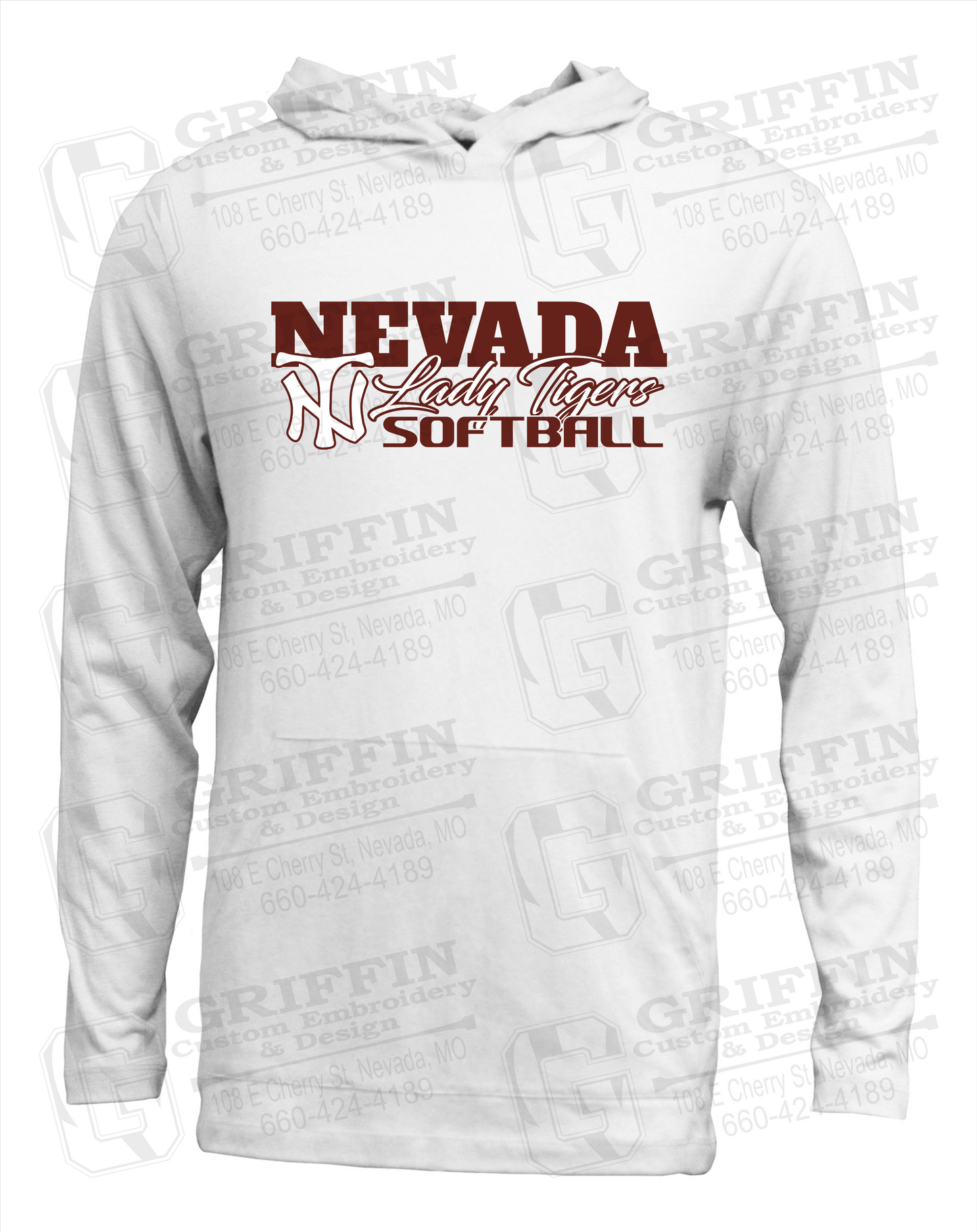 Soft-Tek T-Shirt Hoodie - Softball - Nevada Tigers 25-M