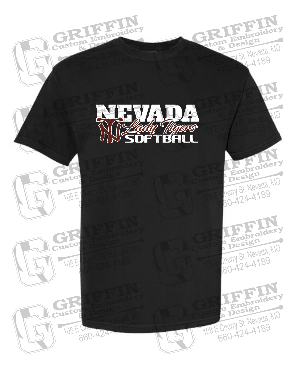 Comfort Colors Short Sleeve T-Shirt - Softball - Nevada Tigers 25-M