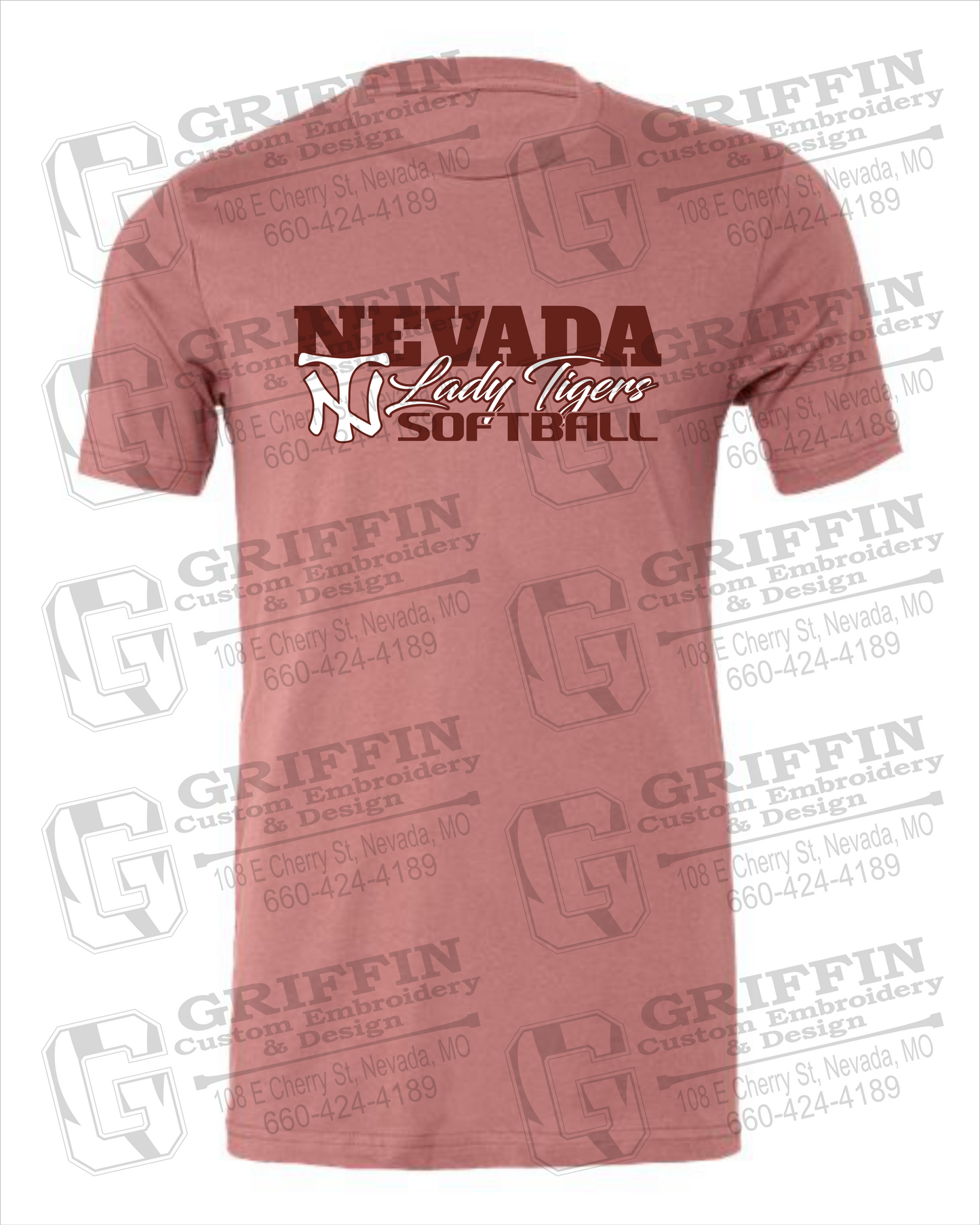 Cotton Short Sleeve T-Shirt - Softball - Nevada Tigers 25-M