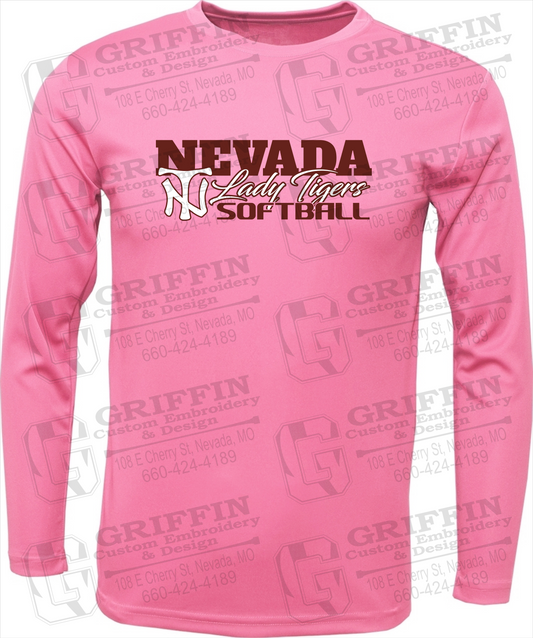 Toddler Dry-Fit Long Sleeve T-Shirt - Softball - Nevada Tigers 25-M