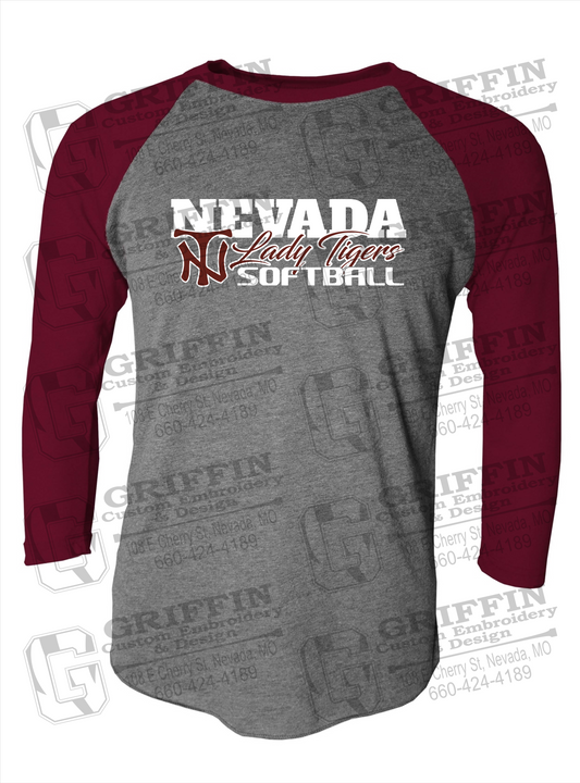 Tri-Blend Raglan Sleeve T-Shirt - Softball - Nevada Tigers 25-M