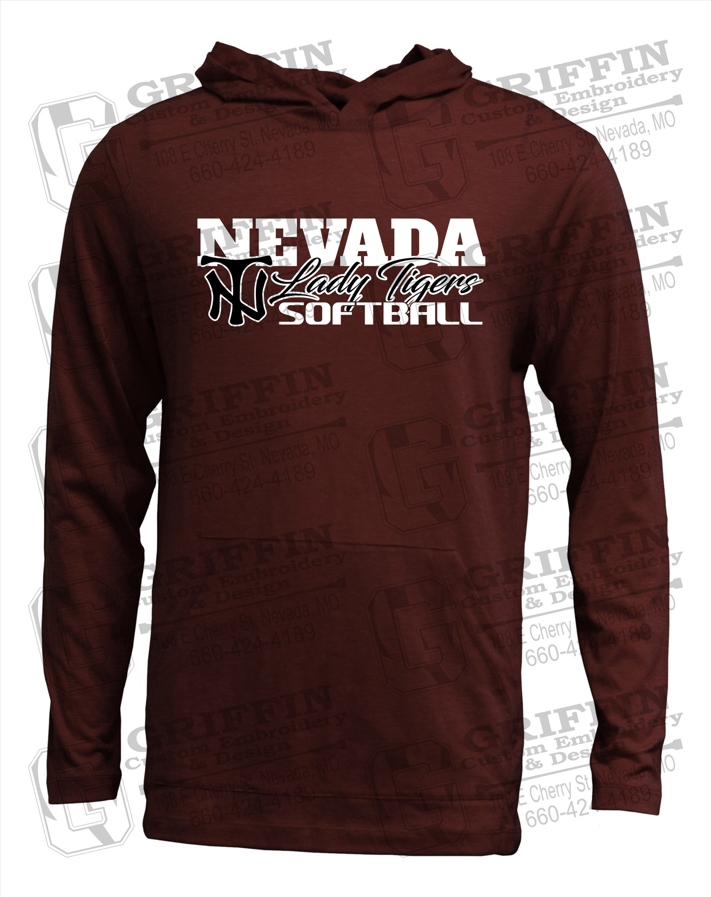 Soft-Tek T-Shirt Hoodie - Softball - Nevada Tigers 25-M