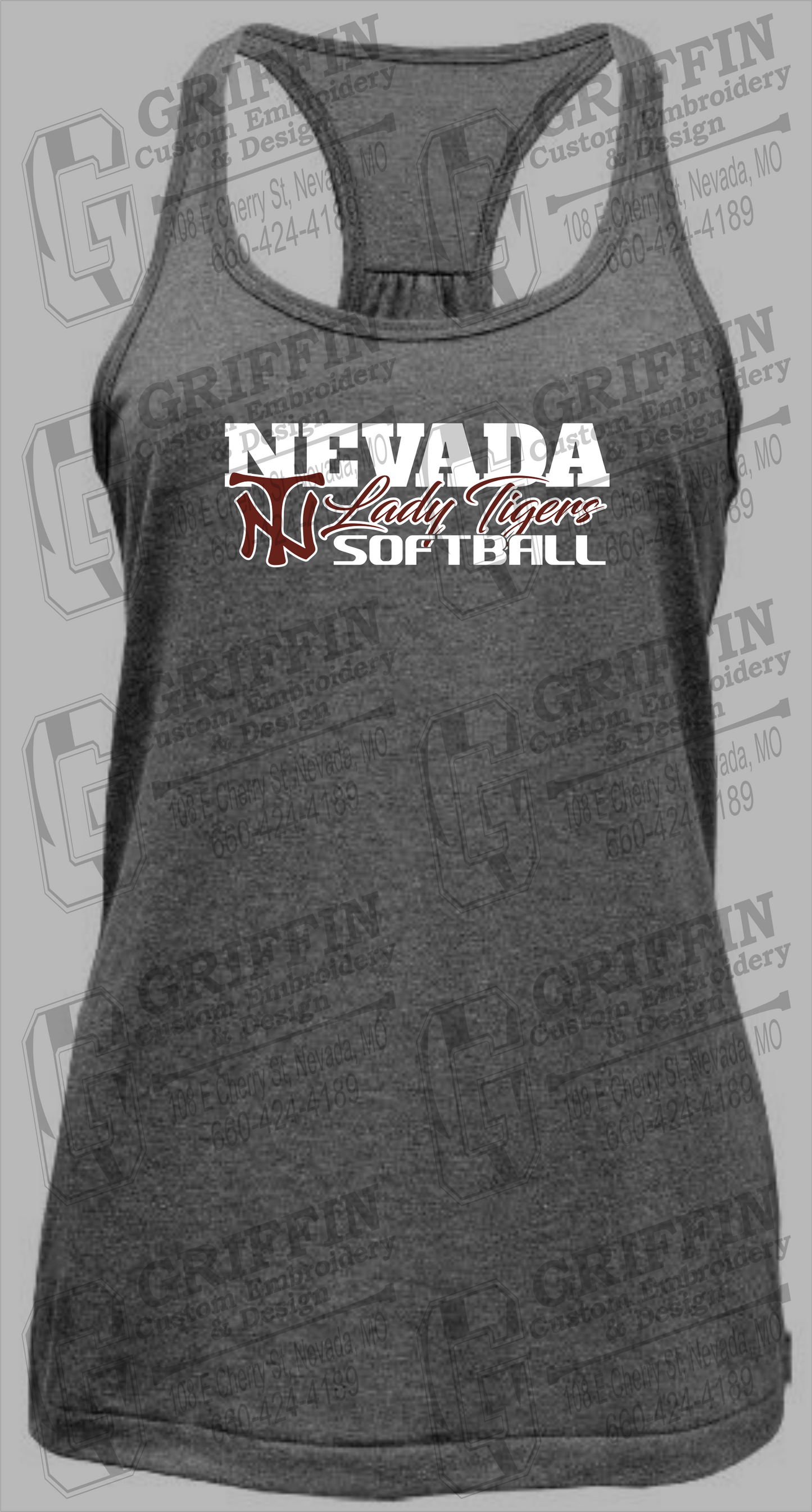 Womens Tri-Blend Tank Top - Softball - Nevada Tigers 25-M