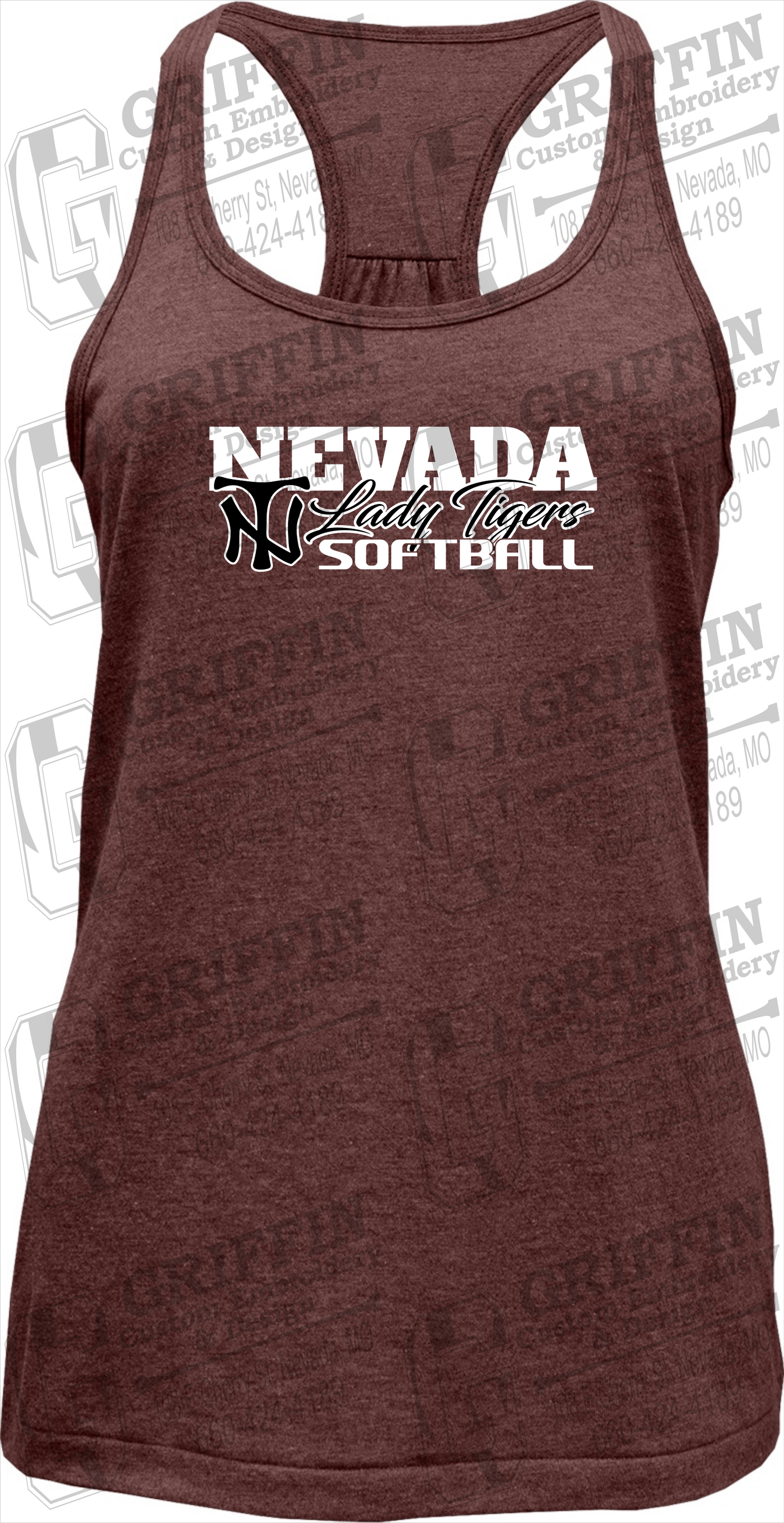 Womens Tri-Blend Tank Top - Softball - Nevada Tigers 25-M