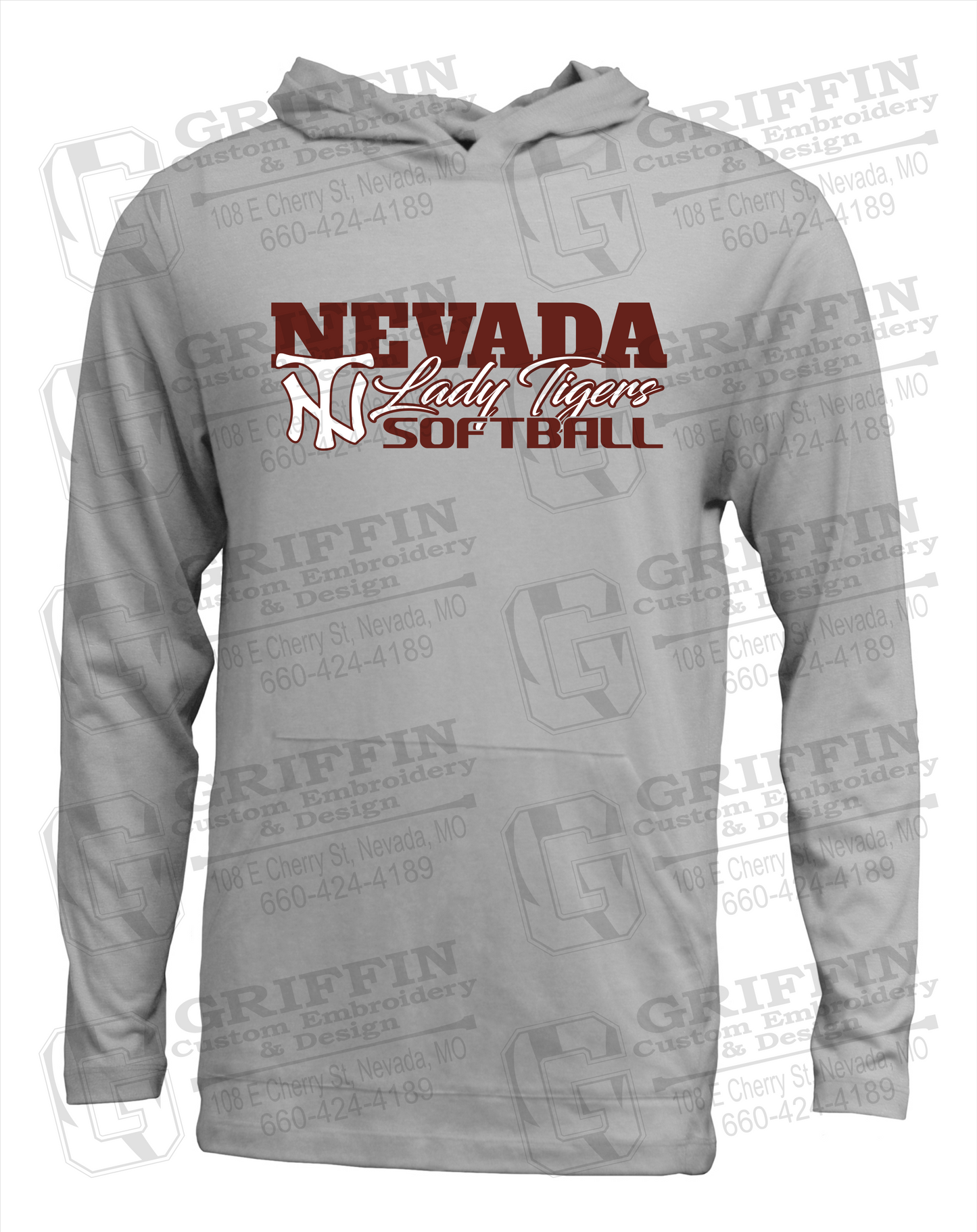 Soft-Tek T-Shirt Hoodie - Softball - Nevada Tigers 25-M