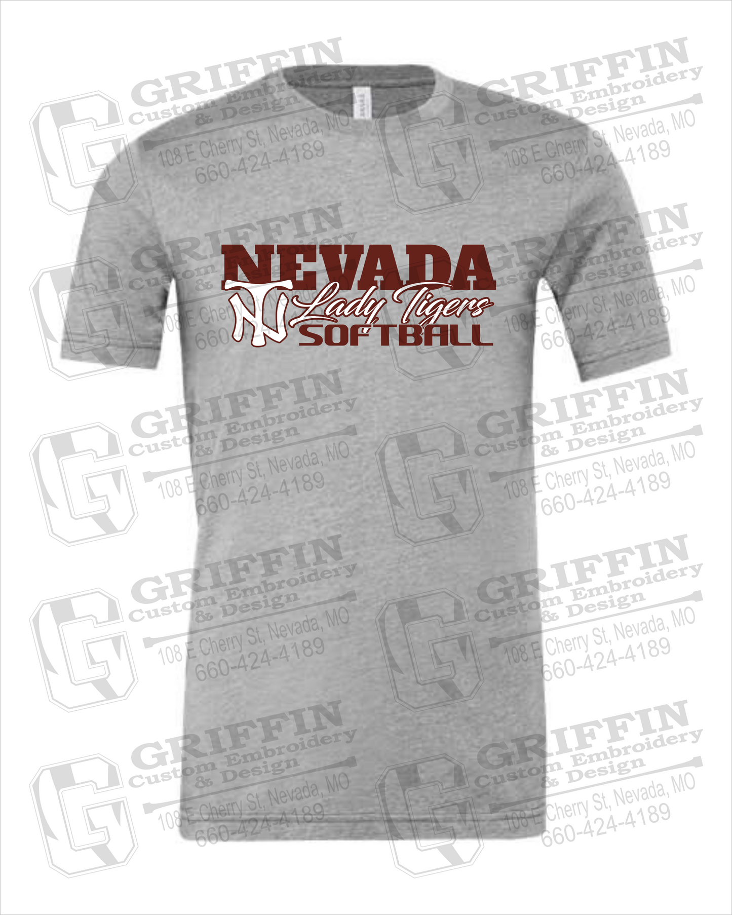 Cotton Short Sleeve T-Shirt - Softball - Nevada Tigers 25-M